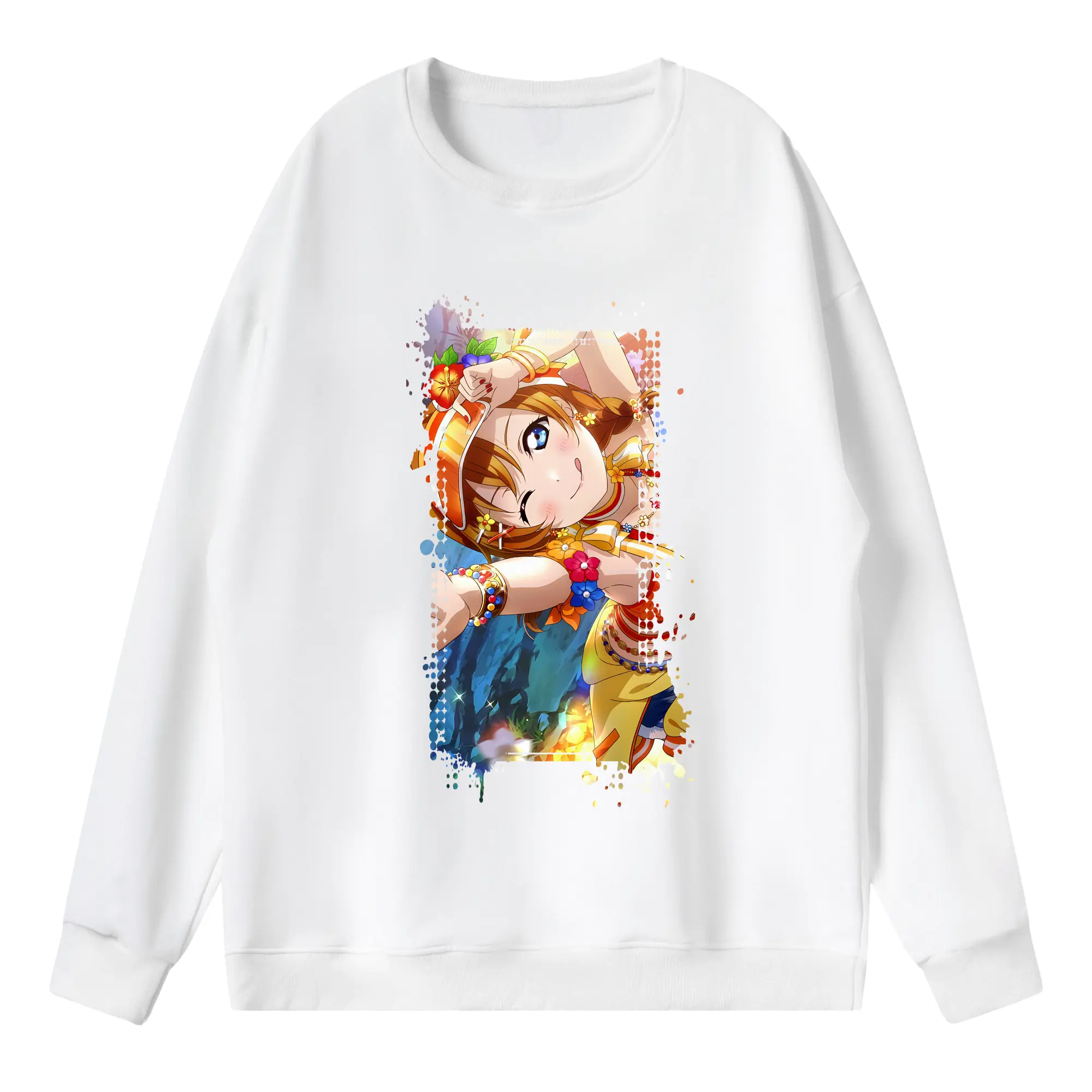 Love Live! グッズ,高坂穂乃果 - 薄手 クルーネック スウェット 裏毛260g · ポリエステル 春秋向け カジュアル 男女兼用 · トレーナー デイリー スポーツ 散歩に最適