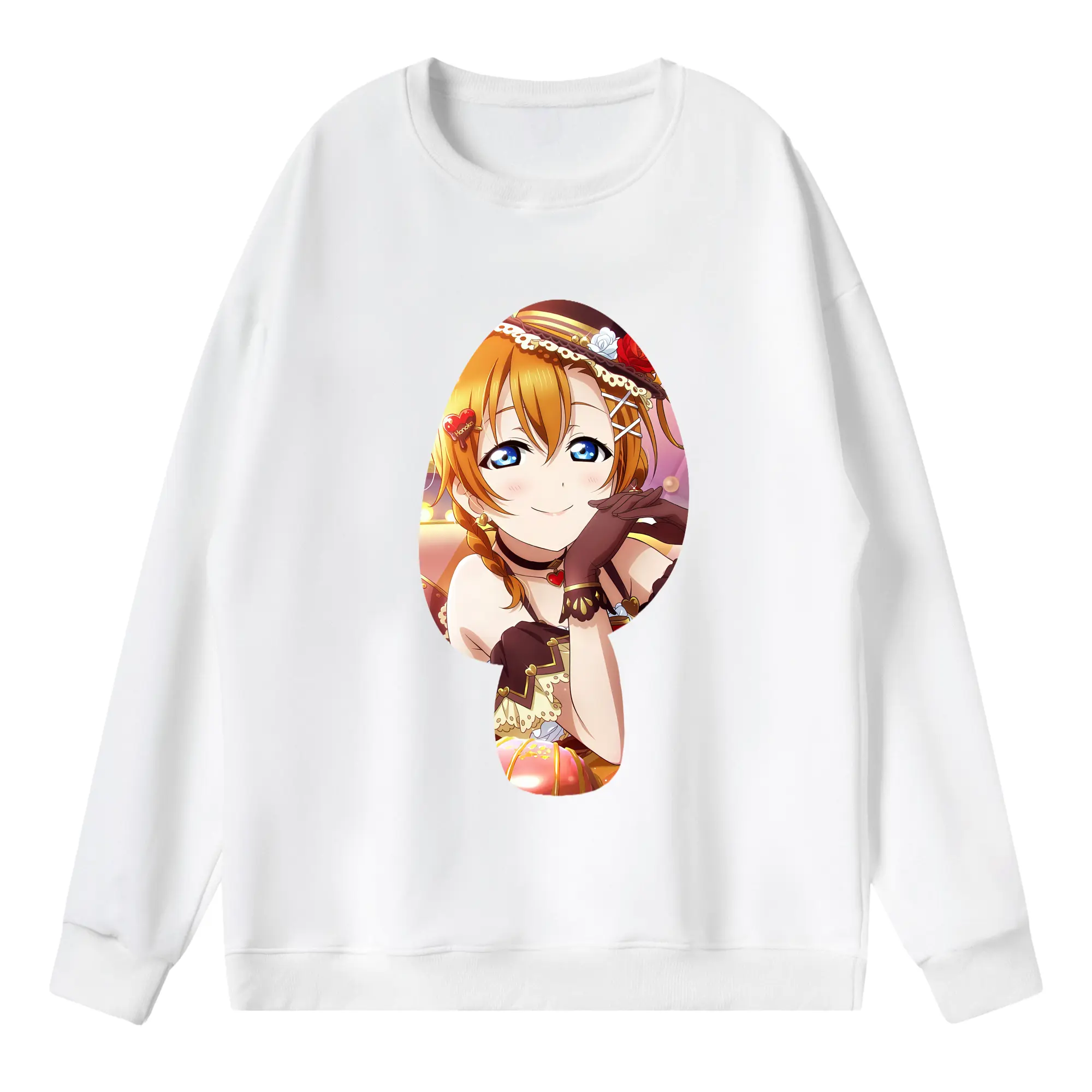 Love Live! グッズ,高坂穂乃果 - 薄手 クルーネック スウェット 裏毛260g · ポリエステル 春秋向け カジュアル 男女兼用 · トレーナー デイリー スポーツ 散歩に最適