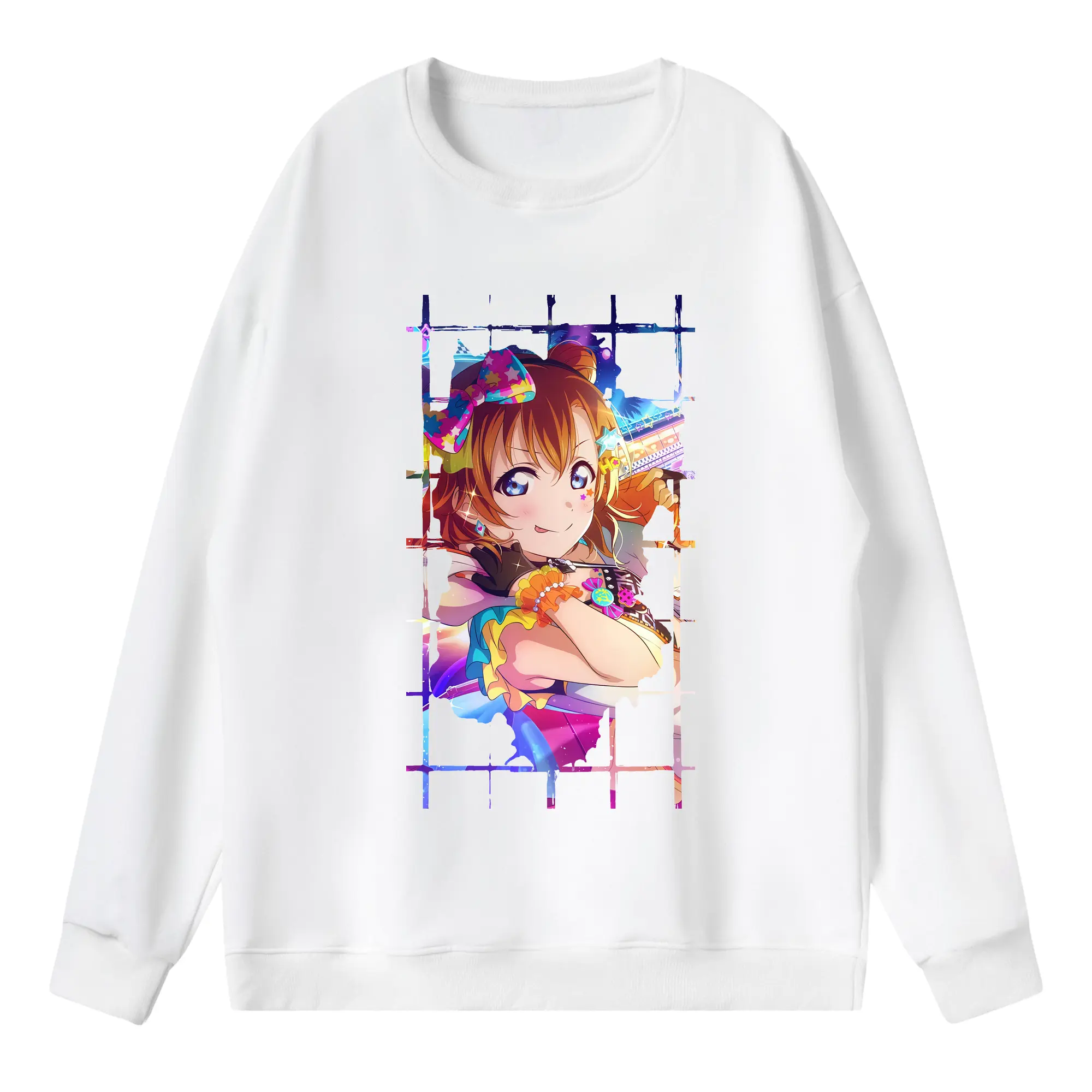 Love Live! グッズ,高坂穂乃果 - 薄手 クルーネック スウェット 裏毛260g · ポリエステル 春秋向け カジュアル 男女兼用 · トレーナー デイリー スポーツ 散歩に最適