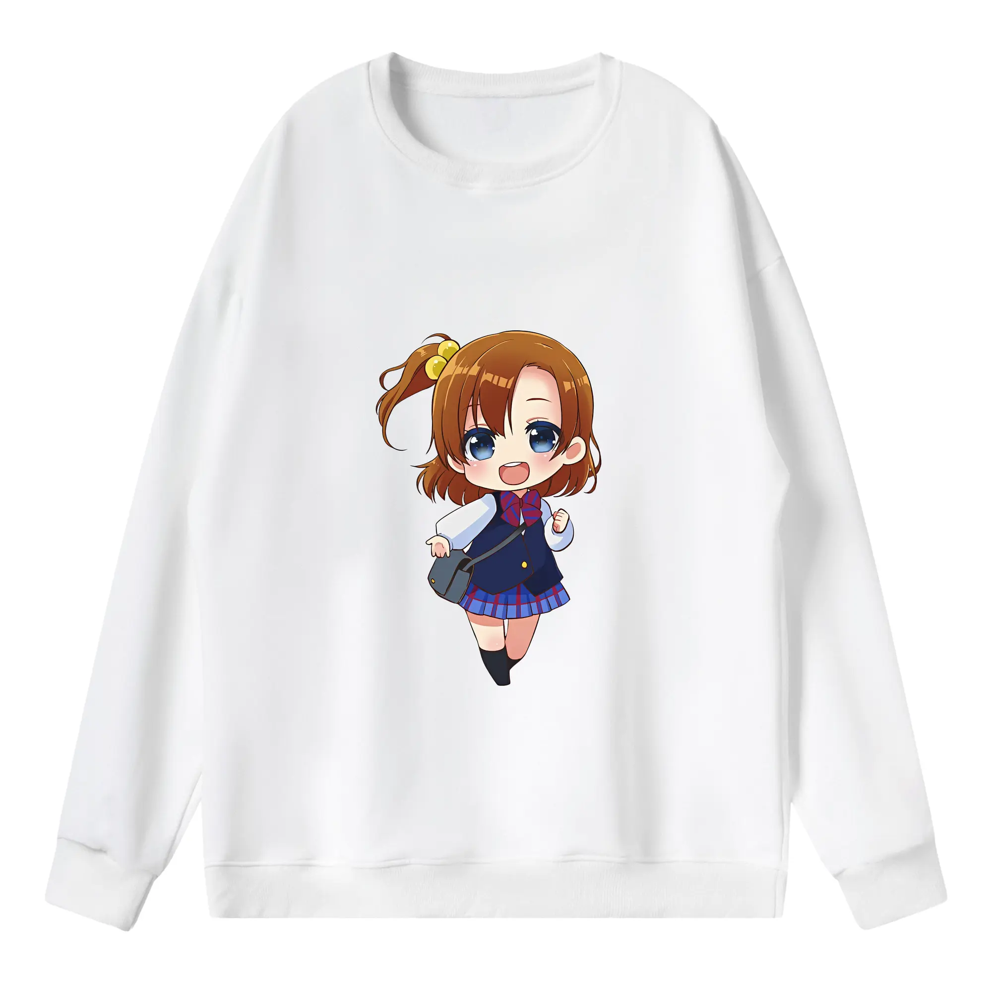 Love Live! グッズ,高坂穂乃果 - 薄手 クルーネック スウェット 裏毛260g · ポリエステル 春秋向け カジュアル 男女兼用 · トレーナー デイリー スポーツ 散歩に最適