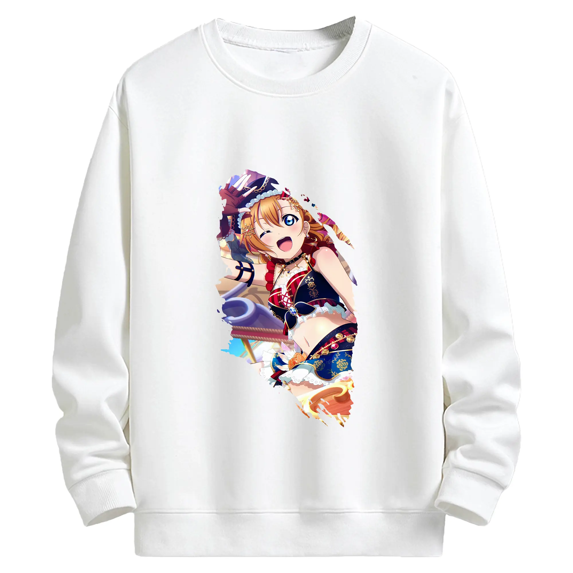 Love Live! グッズ,高坂穂乃果 - キッズ クルーネックスウェットシャツ ・ フロントプリント ・ 綿80％ ポリエステル20％ ・ 快適 通学 スポーツ 日常使い お散歩用