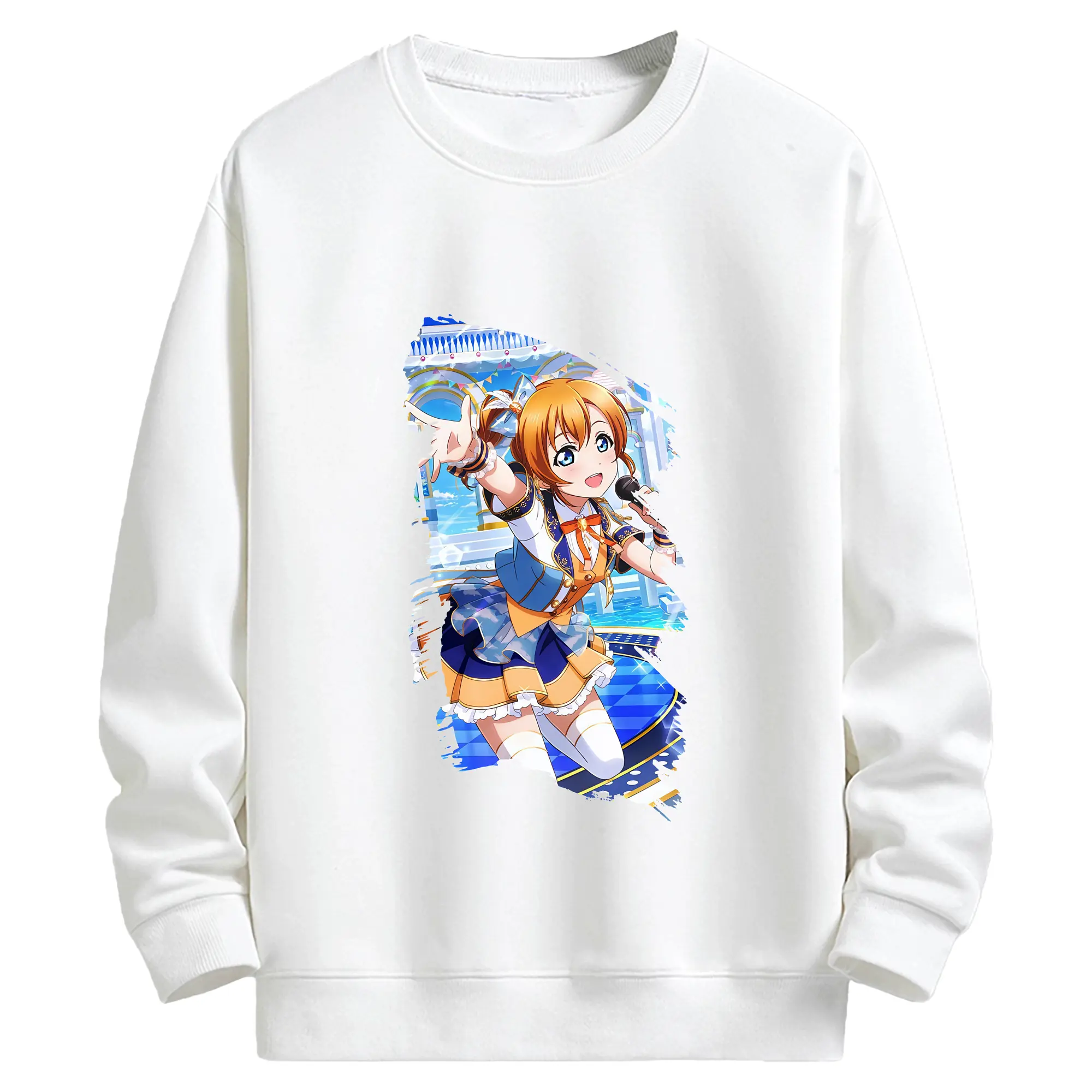 Love Live! グッズ,高坂穂乃果 - キッズ クルーネックスウェットシャツ ・ フロントプリント ・ 綿80％ ポリエステル20％ ・ 快適 通学 スポーツ 日常使い お散歩用