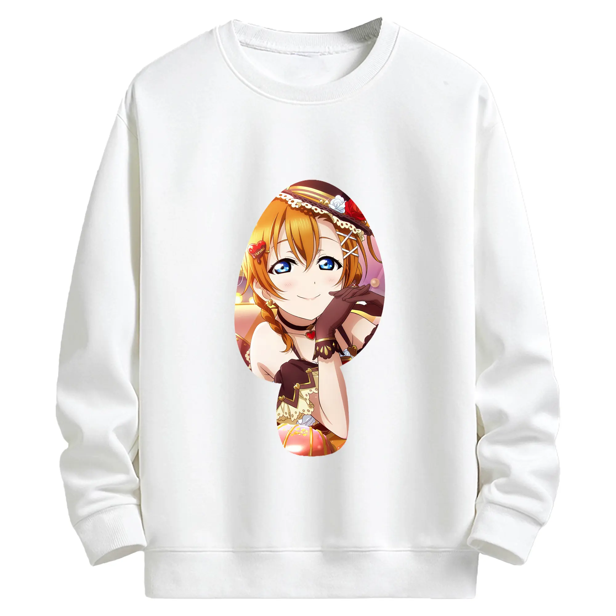 Love Live! グッズ,高坂穂乃果 - キッズ クルーネックスウェットシャツ ・ フロントプリント ・ 綿80％ ポリエステル20％ ・ 快適 通学 スポーツ 日常使い お散歩用