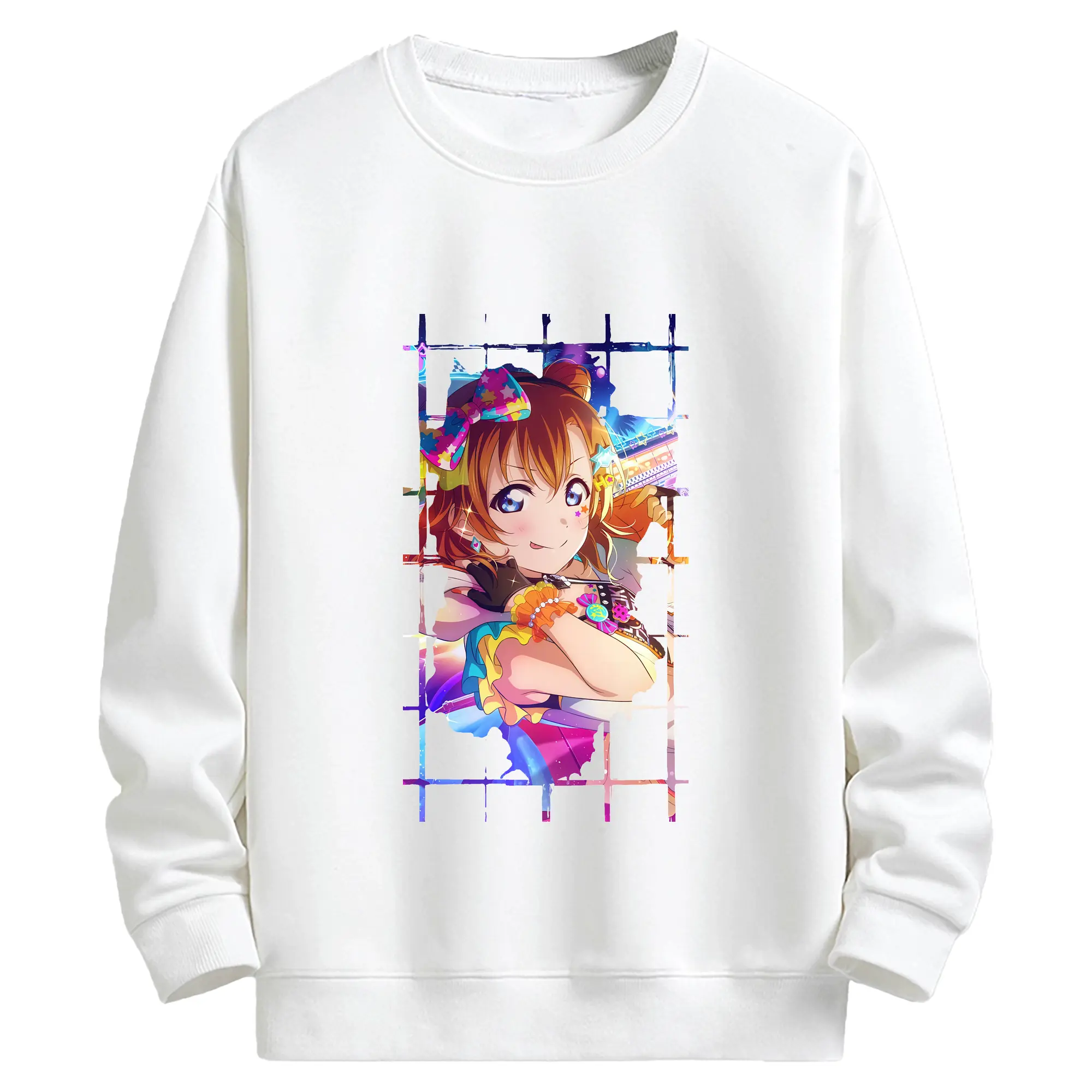 Love Live! グッズ,高坂穂乃果 - キッズ クルーネックスウェットシャツ ・ フロントプリント ・ 綿80％ ポリエステル20％ ・ 快適 通学 スポーツ 日常使い お散歩用