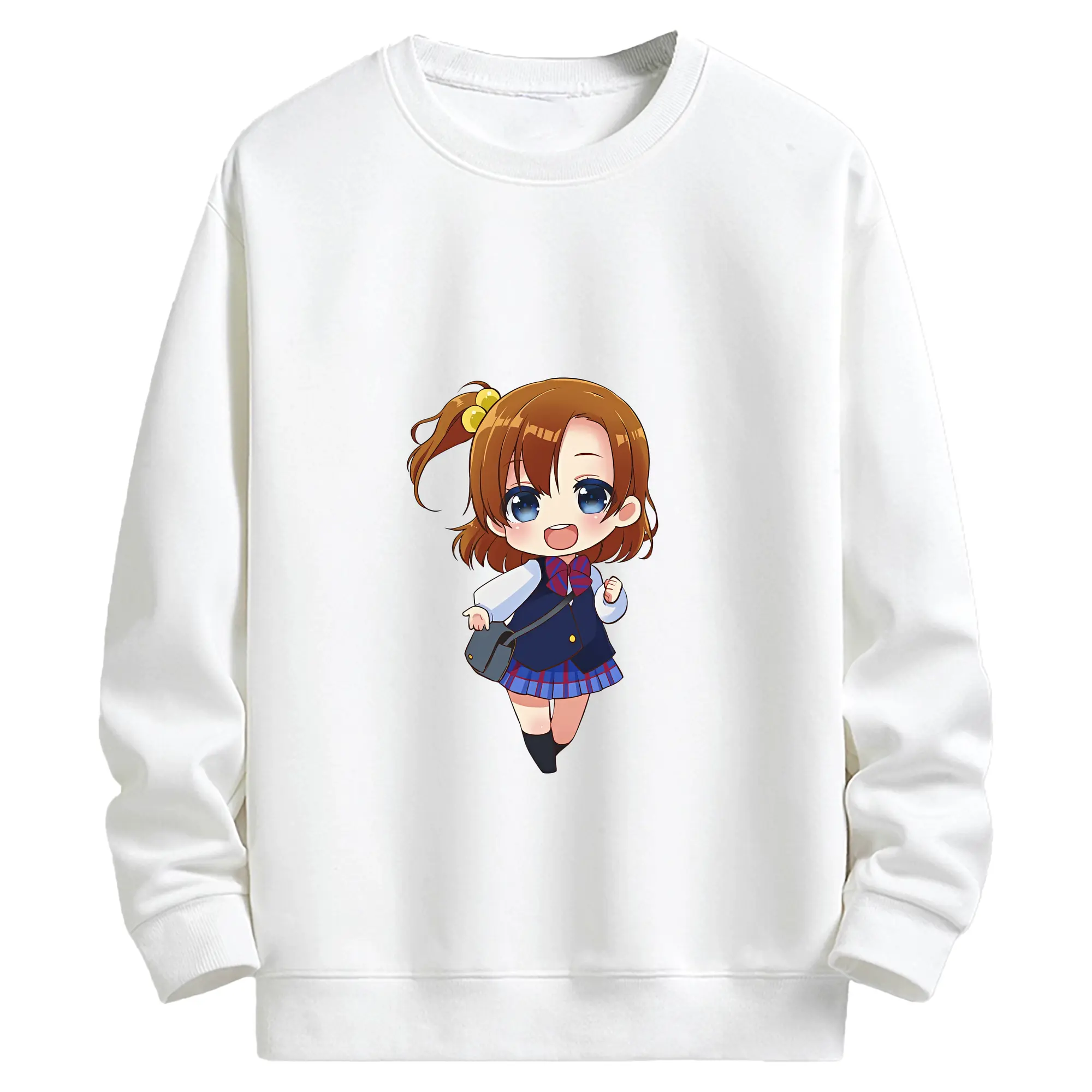 Love Live! グッズ,高坂穂乃果 - キッズ クルーネックスウェットシャツ ・ フロントプリント ・ 綿80％ ポリエステル20％ ・ 快適 通学 スポーツ 日常使い お散歩用