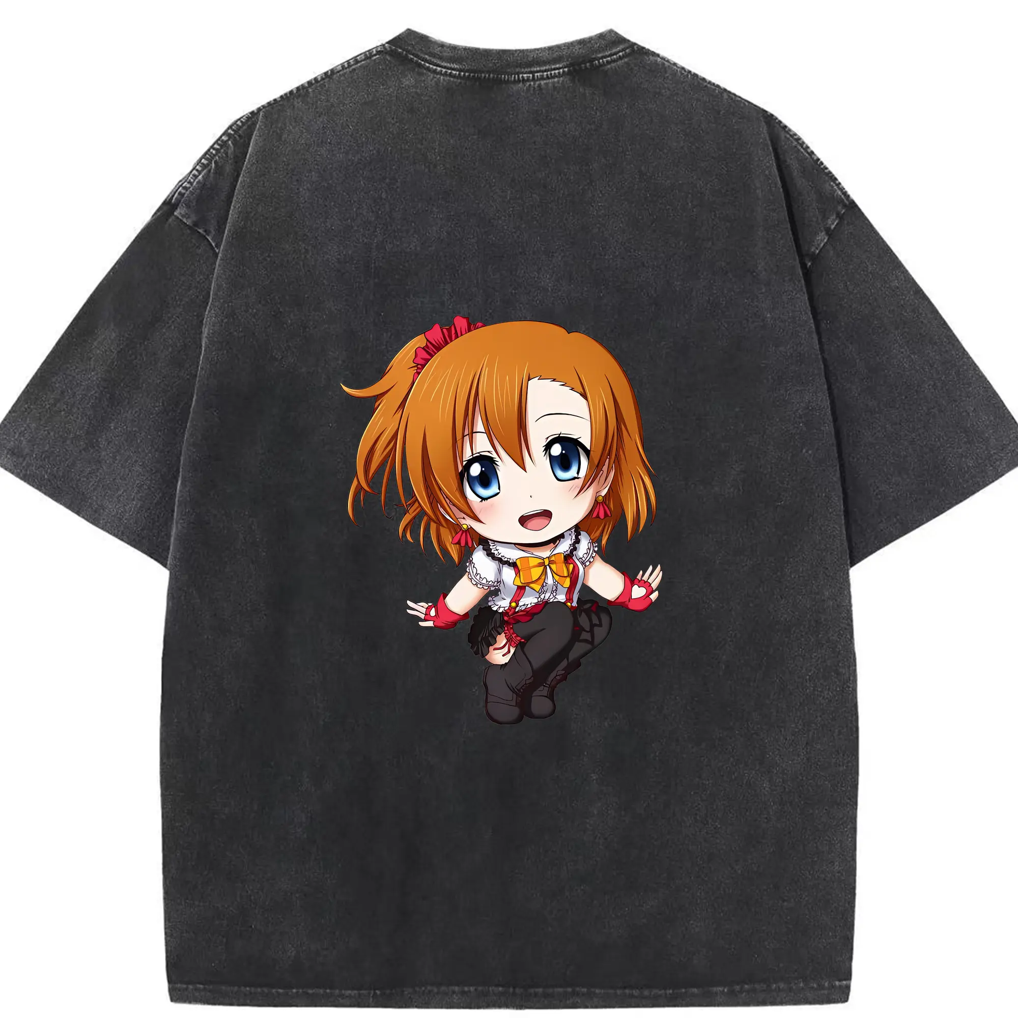 Love Live! グッズ,高坂穂乃果 - 綿100％ ヴィンテージ風 半袖Tシャツ ・ 背面プリント ・ 柔らか肌触り ・ 通気性 快適 ・ スポーツ カジュアル 外出用