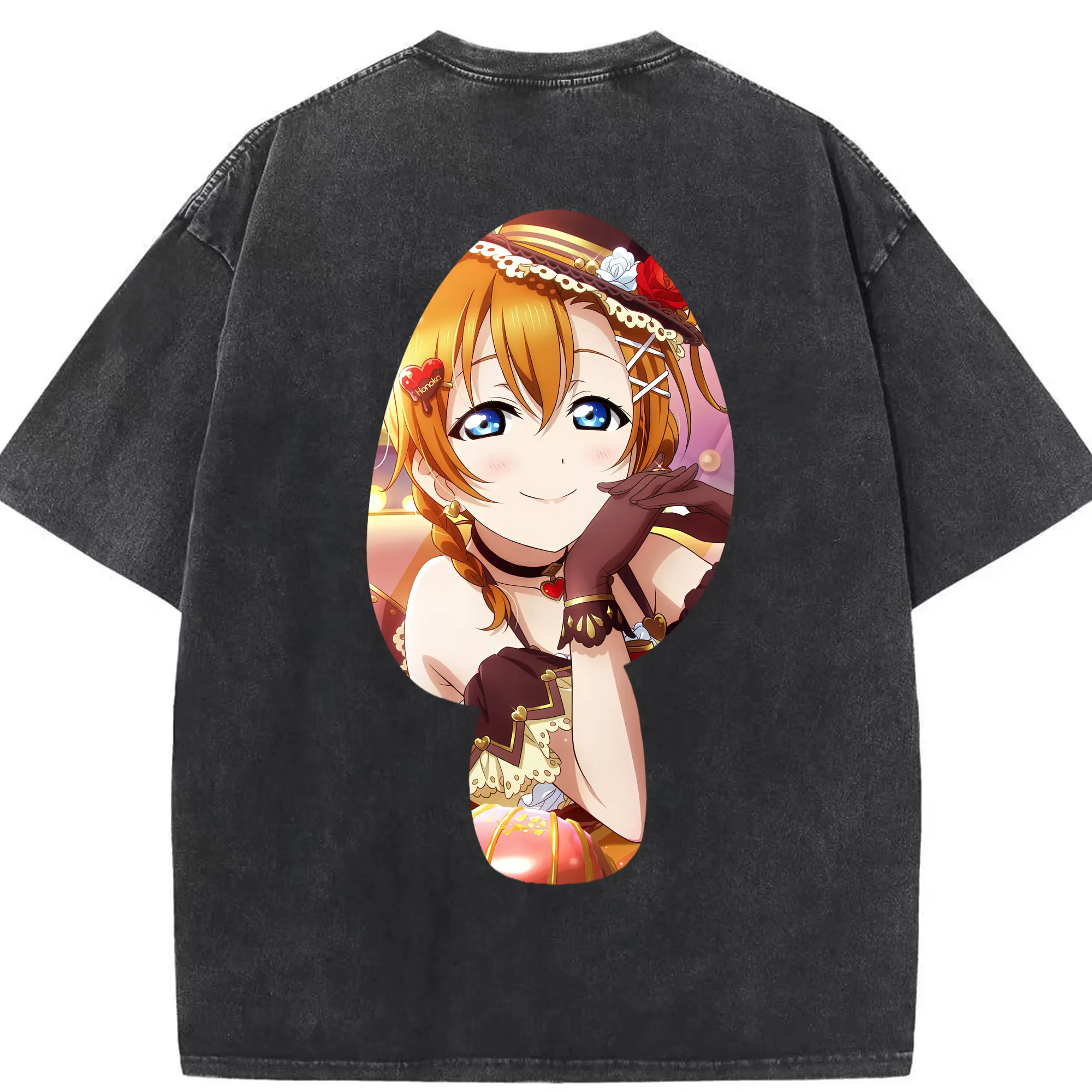 Love Live! グッズ,高坂穂乃果 - 綿100％ ヴィンテージ風 半袖Tシャツ ・ 背面プリント ・ 柔らか肌触り ・ 通気性 快適 ・ スポーツ カジュアル 外出用