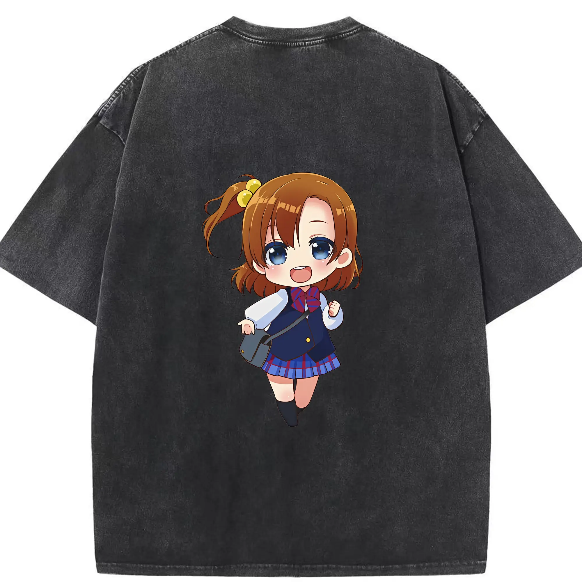 Love Live! グッズ,高坂穂乃果 - 綿100％ ヴィンテージ風 半袖Tシャツ ・ 背面プリント ・ 柔らか肌触り ・ 通気性 快適 ・ スポーツ カジュアル 外出用