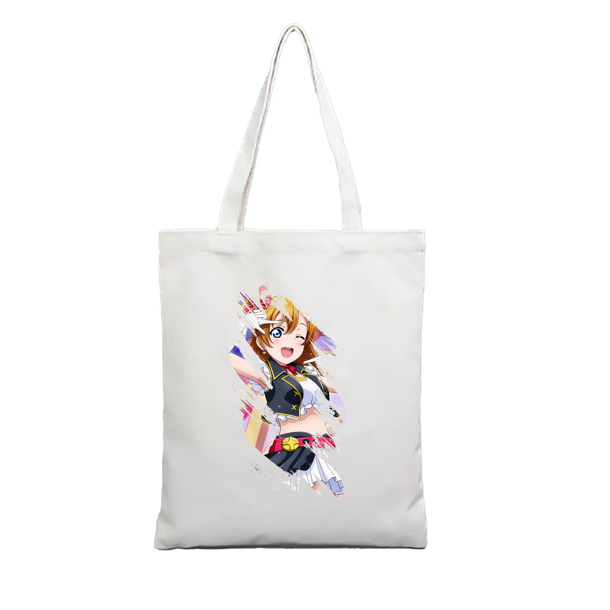 Love Live! グッズ,高坂穂乃果 - 縦型キャンバス手提げバッグ（トートバッグ） ・ キャンバス素材 ・ ショッピング用 ・ 軽量 丈夫 お手入れ簡単