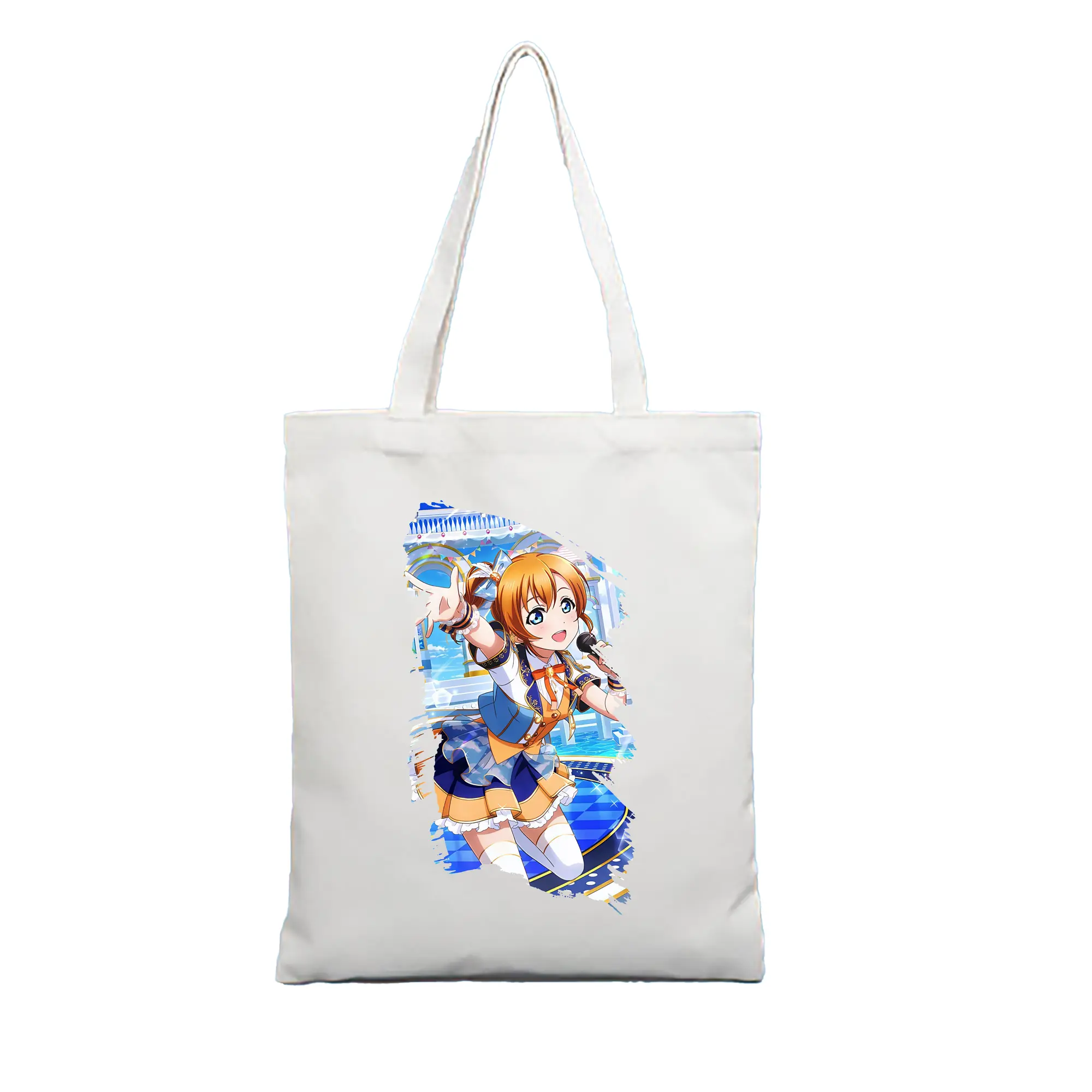 Love Live! グッズ,高坂穂乃果 - 縦型キャンバス手提げバッグ（トートバッグ） ・ キャンバス素材 ・ ショッピング用 ・ 軽量 丈夫 お手入れ簡単