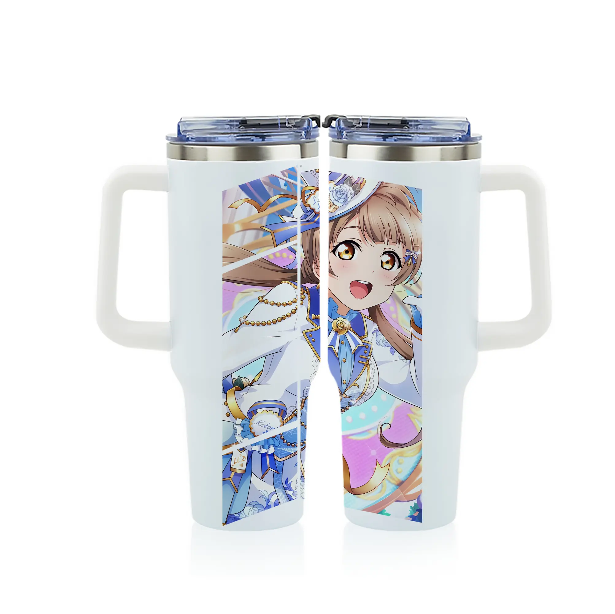 Love Live! グッズ,南ことり - 1200mL フルプリント車用タンブラー ・ 304ステンレス 内側 ・ 201ステンレス 外側 ・ 保温 保冷 ・ 通勤 ドライブ アウトドア用