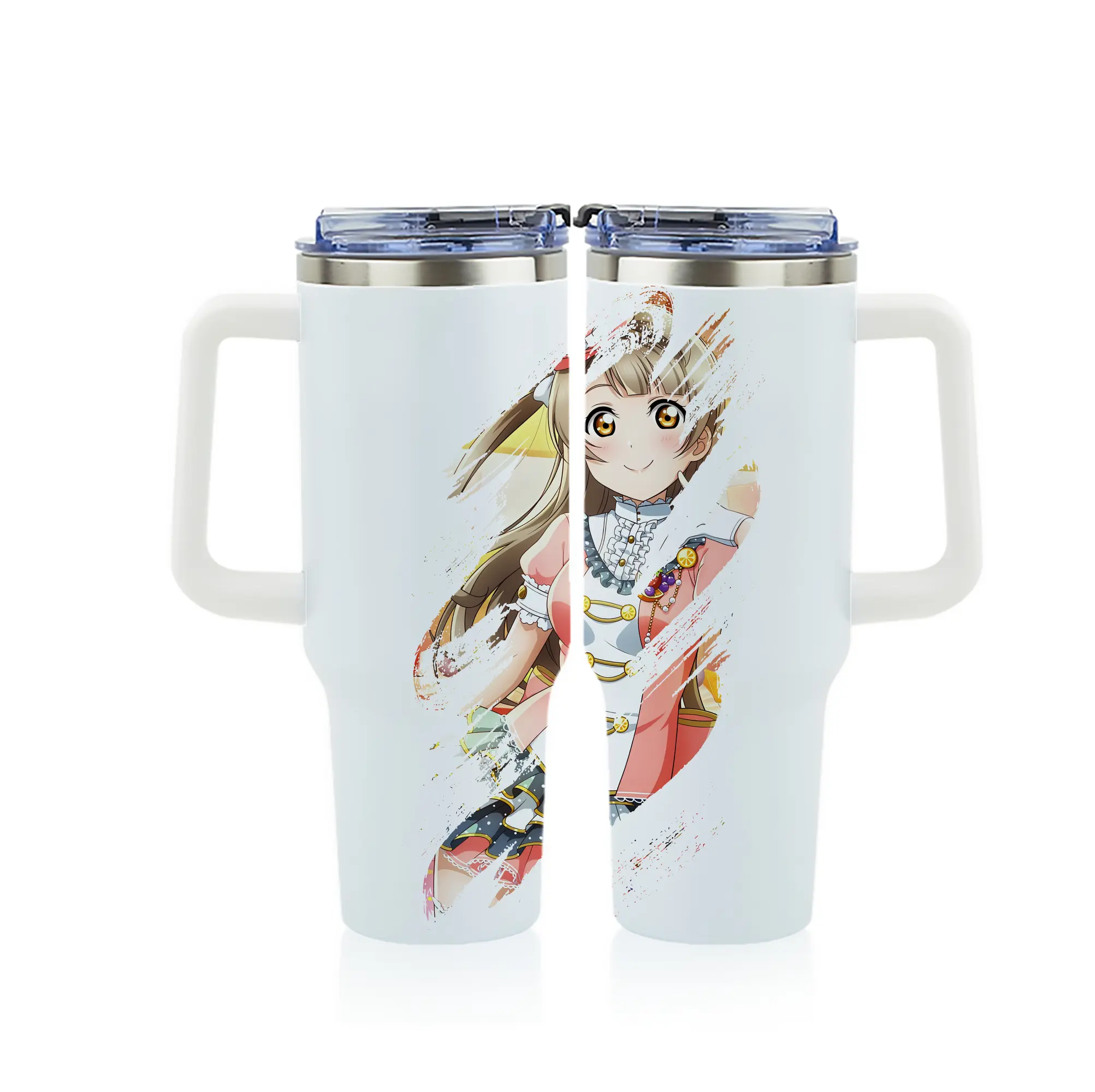 Love Live! グッズ,南ことり - 1200mL フルプリント車用タンブラー ・ 304ステンレス 内側 ・ 201ステンレス 外側 ・ 保温 保冷 ・ 通勤 ドライブ アウトドア用