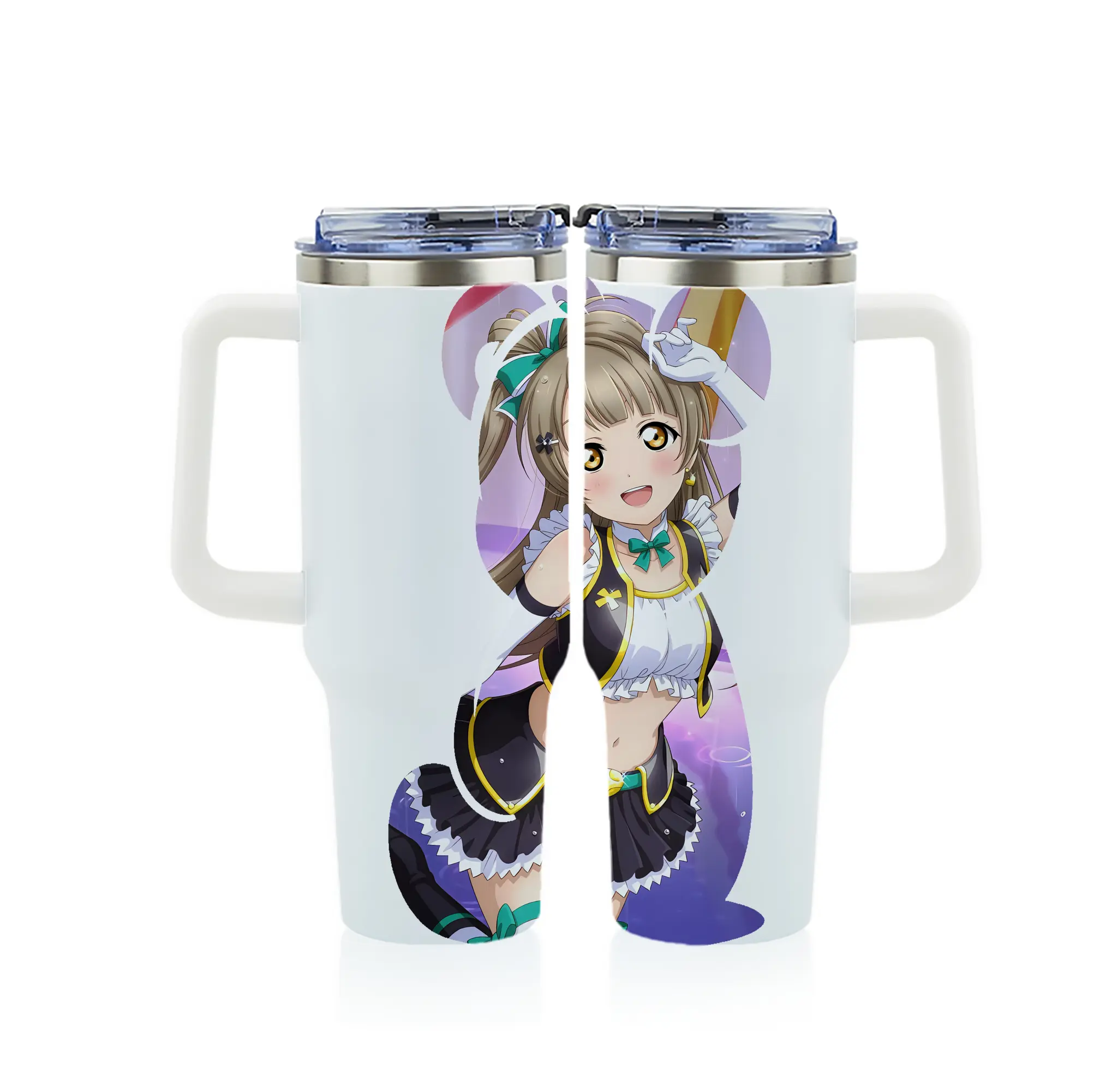 Love Live! グッズ,南ことり - 1200mL フルプリント車用タンブラー ・ 304ステンレス 内側 ・ 201ステンレス 外側 ・ 保温 保冷 ・ 通勤 ドライブ アウトドア用