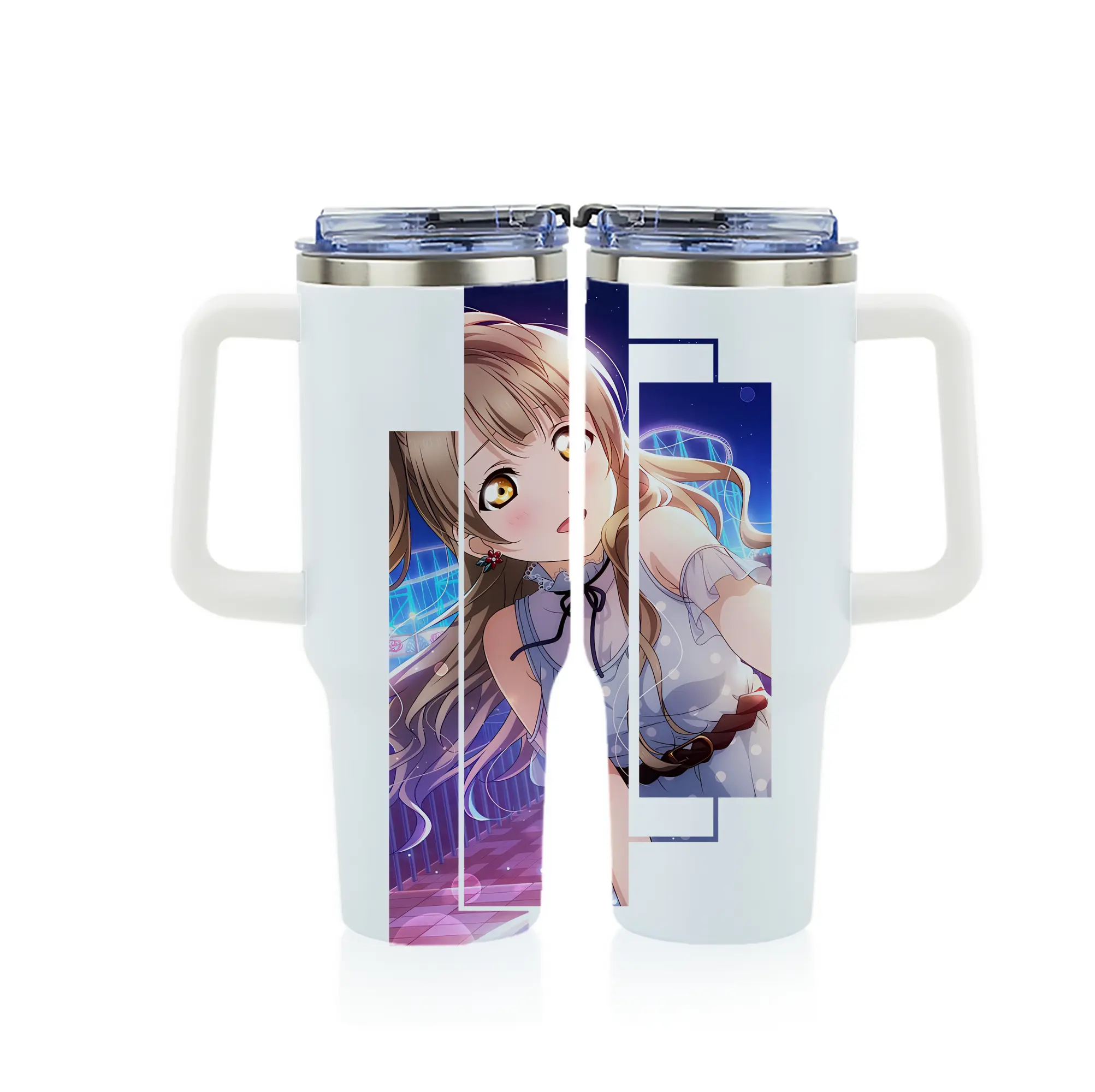 Love Live! グッズ,南ことり - 1200mL フルプリント車用タンブラー ・ 304ステンレス 内側 ・ 201ステンレス 外側 ・ 保温 保冷 ・ 通勤 ドライブ アウトドア用