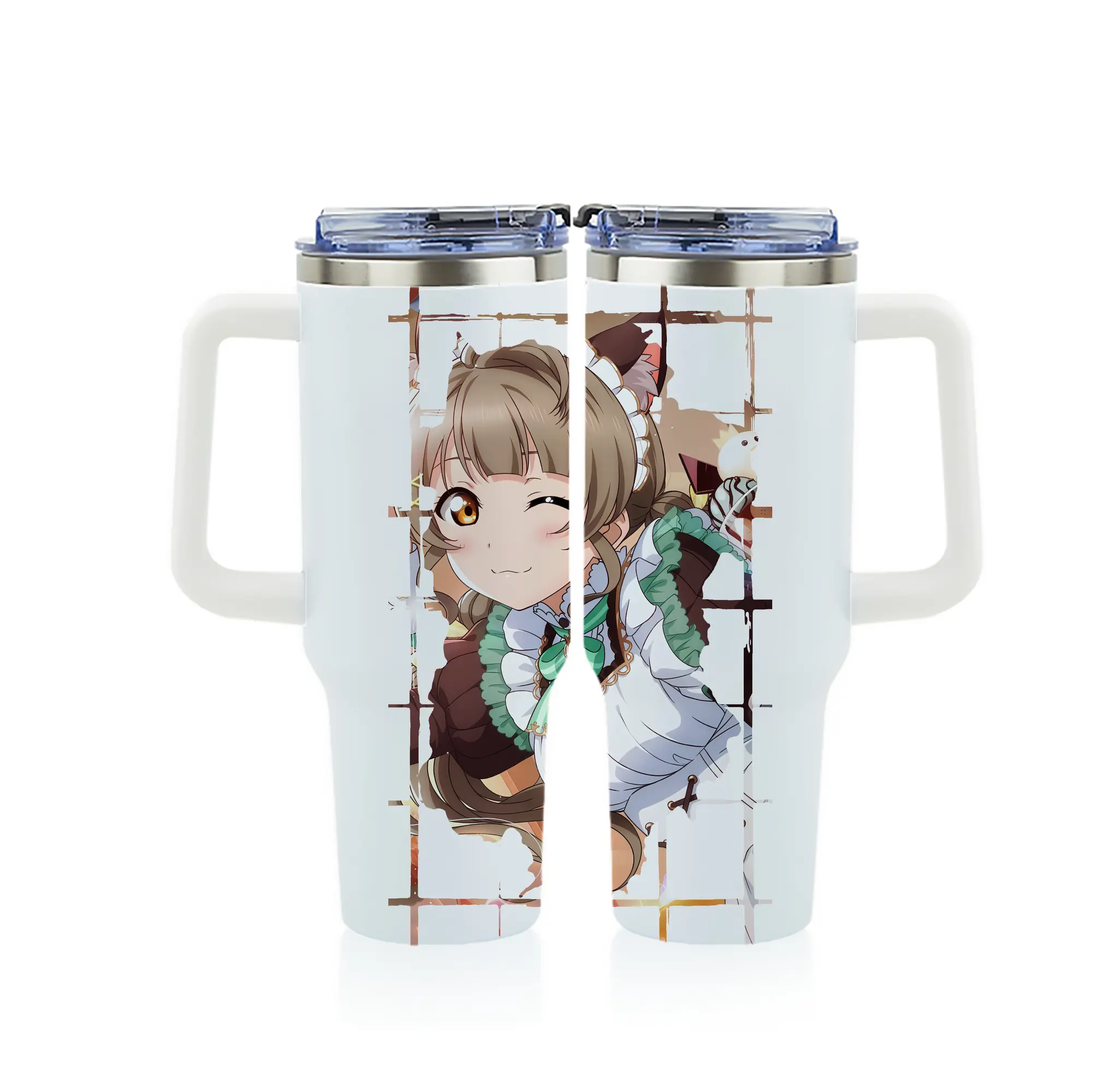 Love Live! グッズ,南ことり - 1200mL フルプリント車用タンブラー ・ 304ステンレス 内側 ・ 201ステンレス 外側 ・ 保温 保冷 ・ 通勤 ドライブ アウトドア用