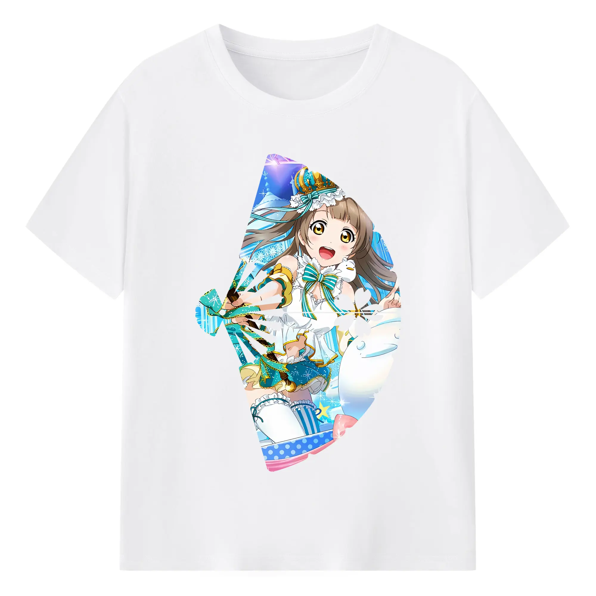 Love Live! グッズ,南ことり - 綿100％ 半袖Tシャツ ・ フロントプリント ・ 快適 通気性 ・ 日常使い 散歩 スポーツ用