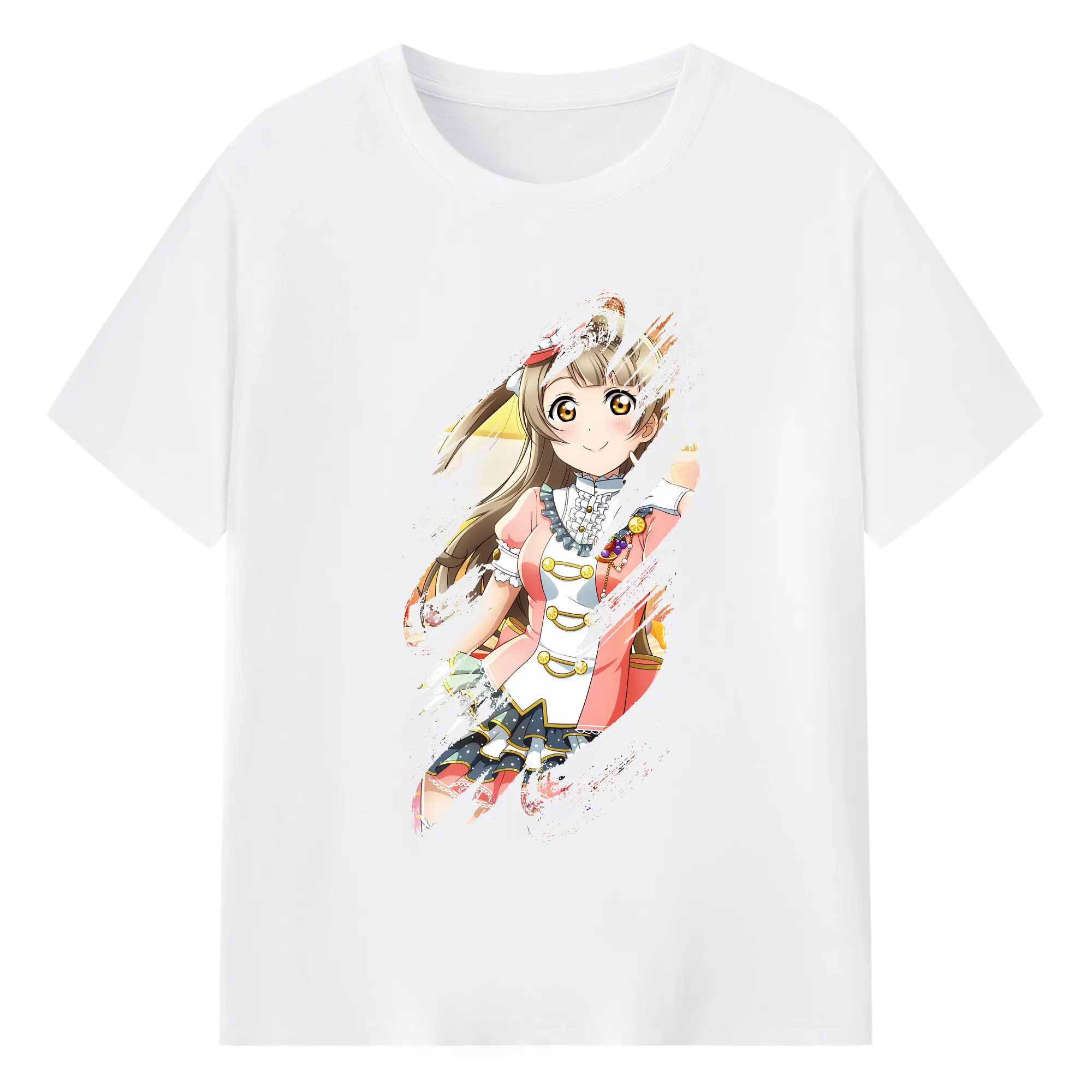 Love Live! グッズ,南ことり - 綿100％ 半袖Tシャツ ・ フロントプリント ・ 快適 通気性 ・ 日常使い 散歩 スポーツ用