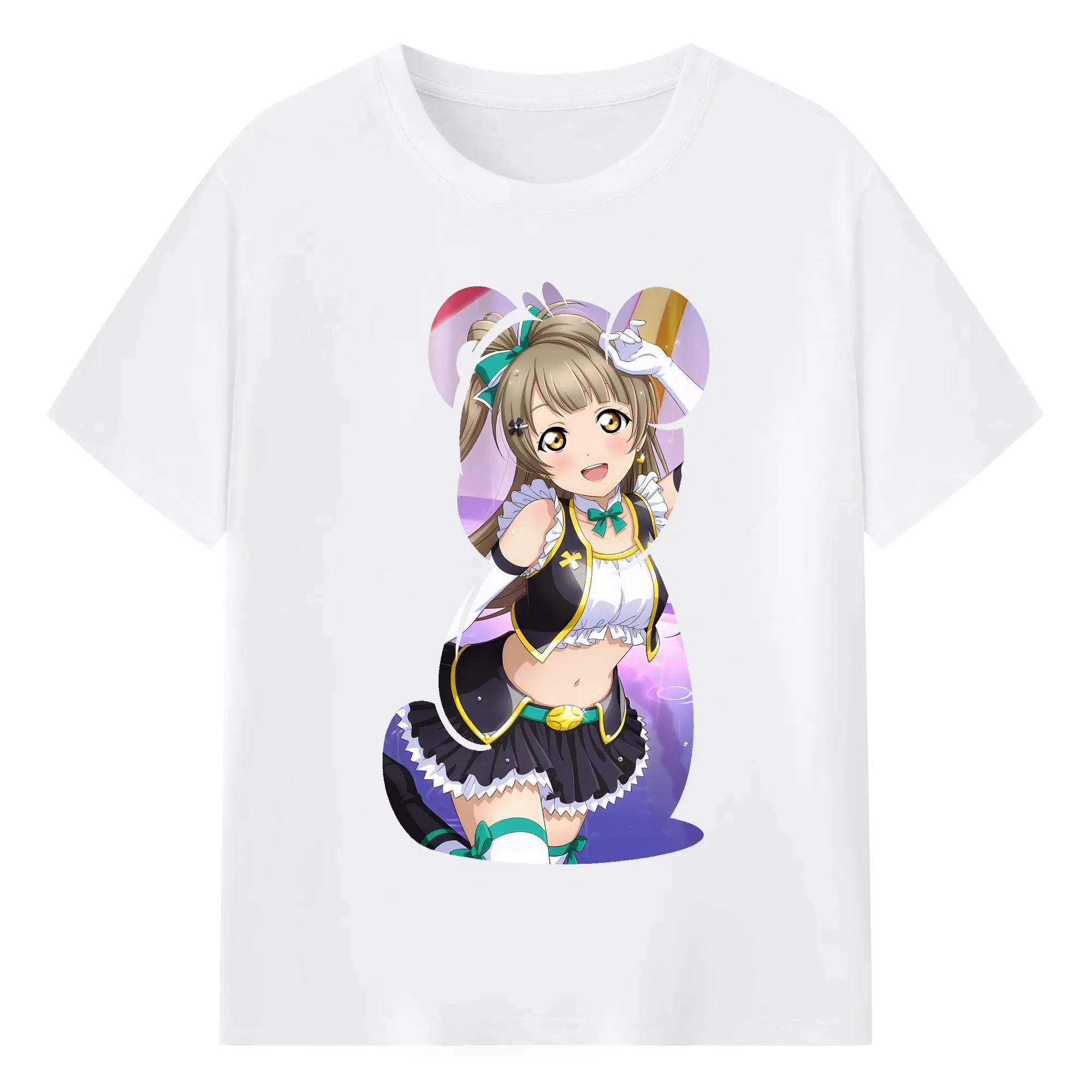 Love Live! グッズ,南ことり - 綿100％ 半袖Tシャツ ・ フロントプリント ・ 快適 通気性 ・ 日常使い 散歩 スポーツ用
