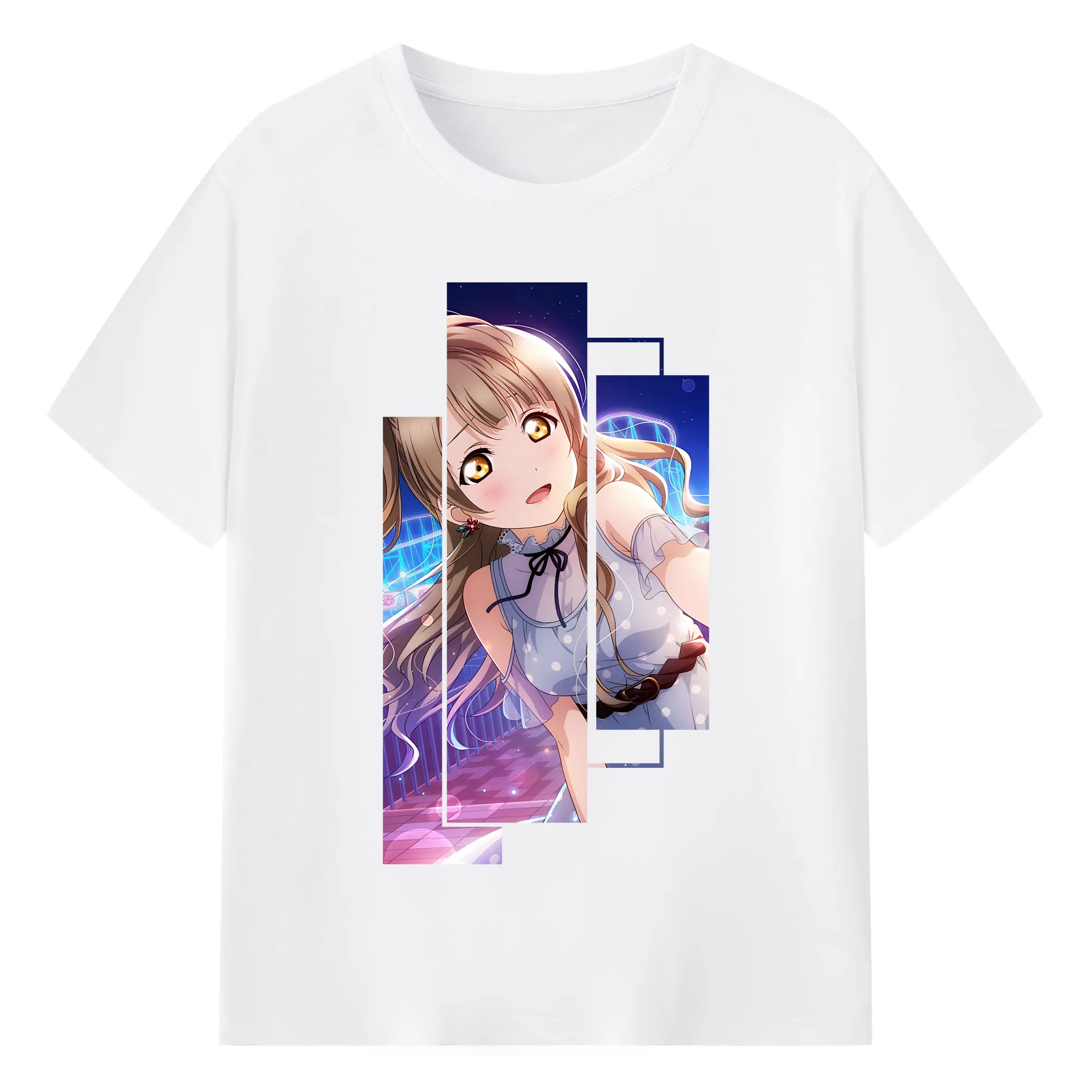 Love Live! グッズ,南ことり - 綿100％ 半袖Tシャツ ・ フロントプリント ・ 快適 通気性 ・ 日常使い 散歩 スポーツ用