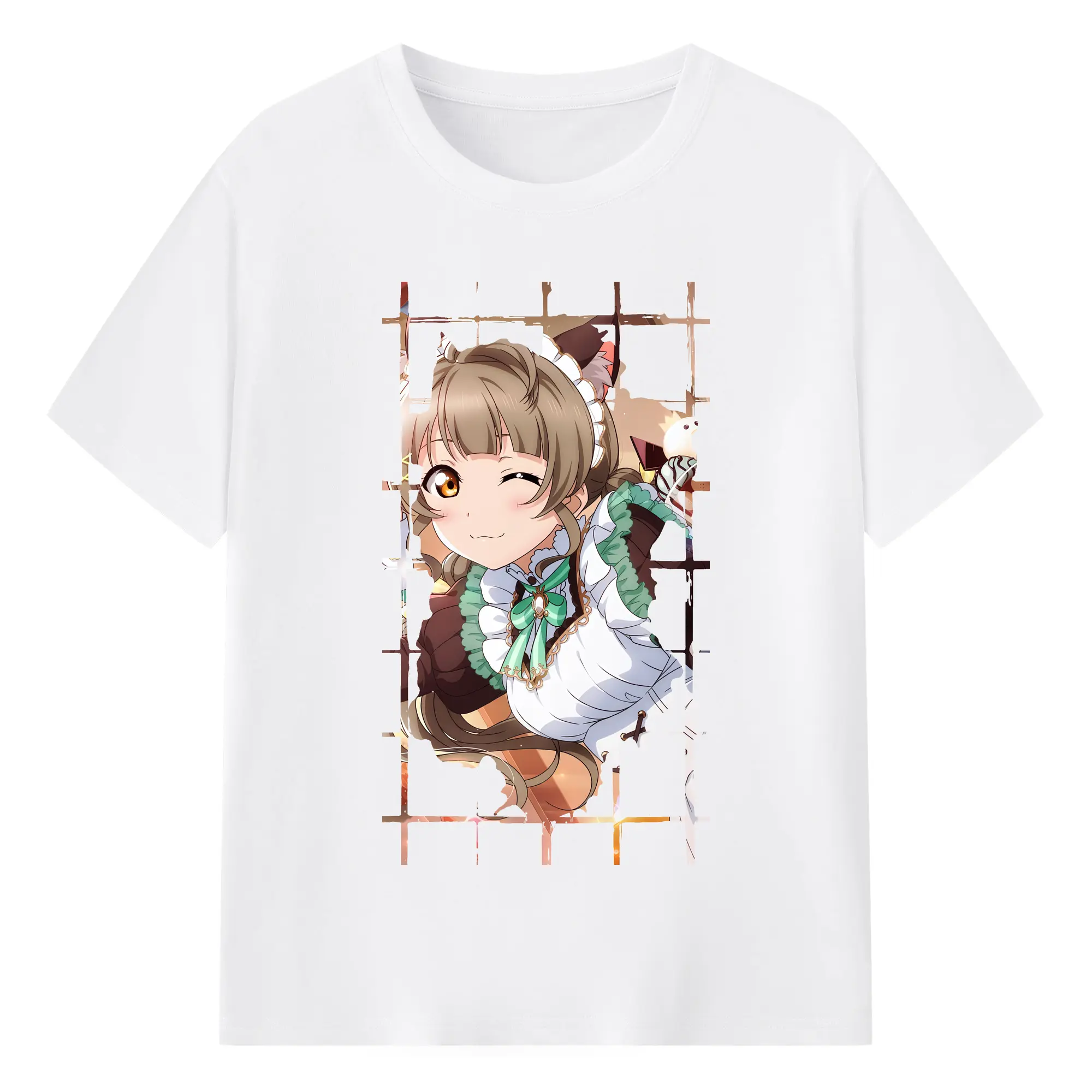 Love Live! グッズ,南ことり - 綿100％ 半袖Tシャツ ・ フロントプリント ・ 快適 通気性 ・ 日常使い 散歩 スポーツ用