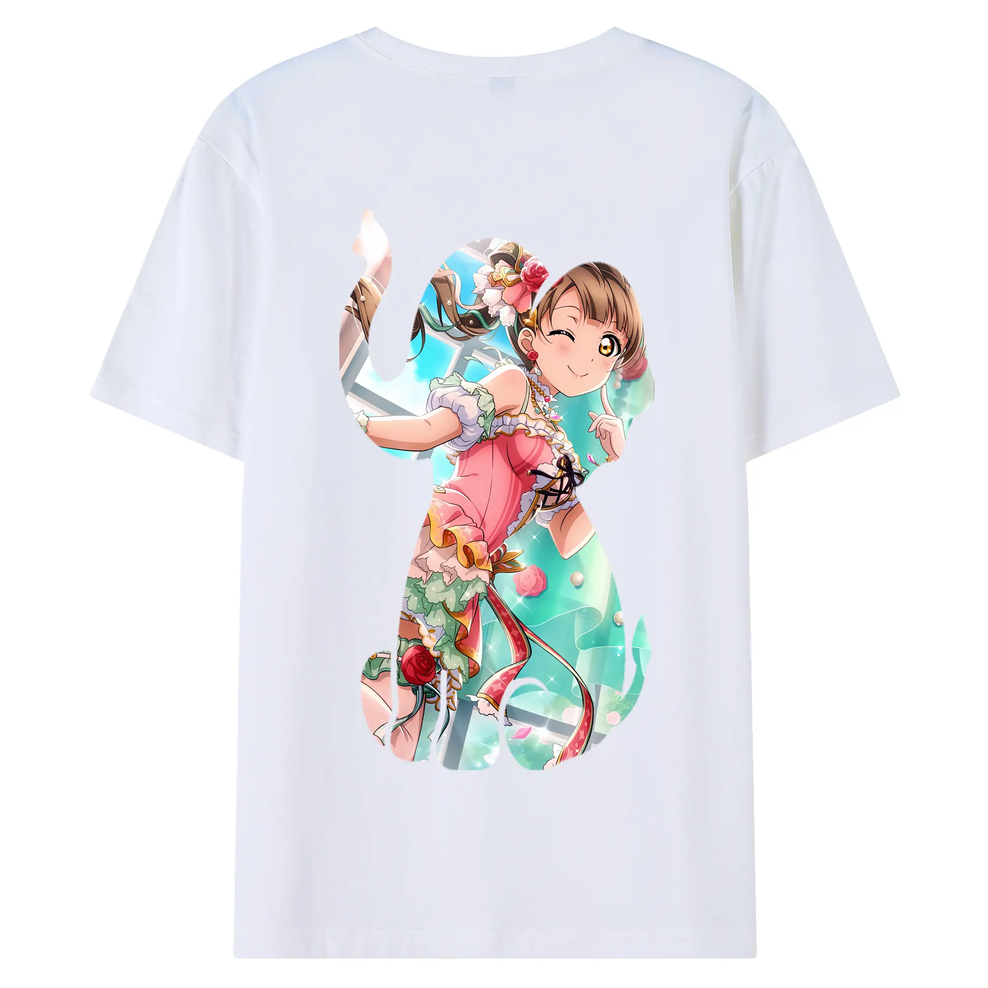 Love Live! グッズ,南ことり - 綿100％ 半袖Tシャツ ・ バックプリント ・ 快適 通気性 ・ 日常使い 散歩 スポーツ用