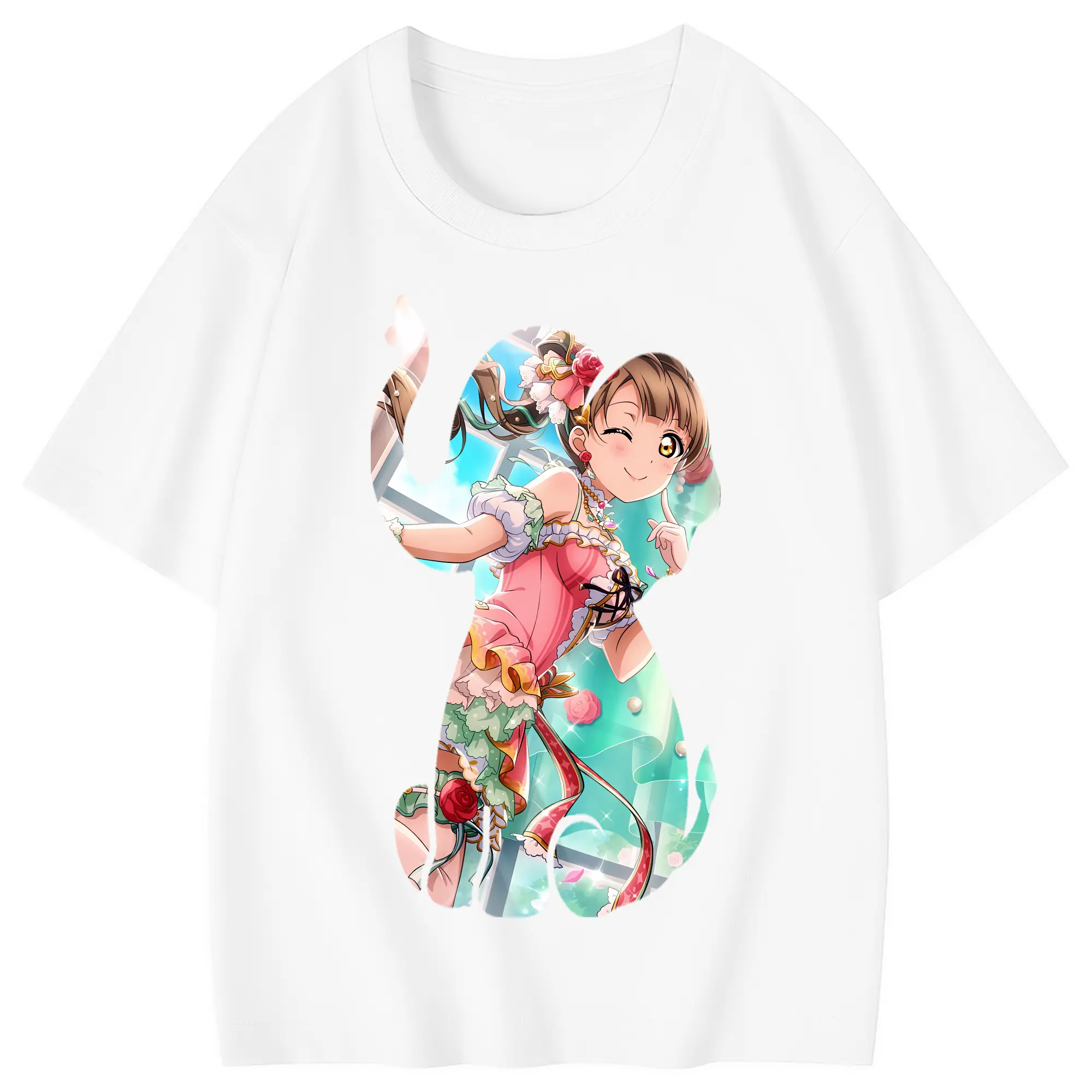 Love Live! グッズ,南ことり - 綿100％ キッズTシャツ ・ フロントプリント ・ 快適 通気性 ・ スポーツ カジュアル 散歩用