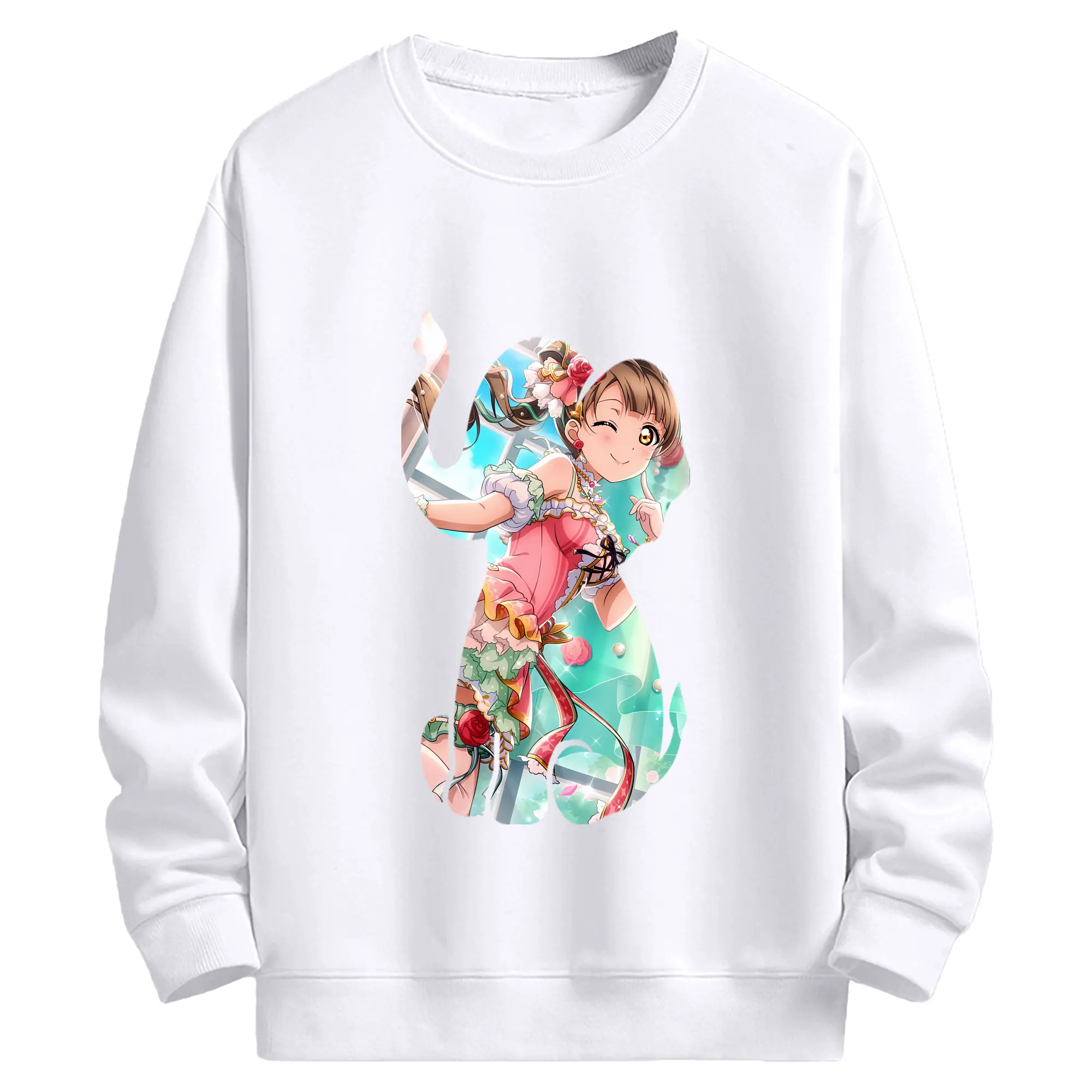 Love Live! グッズ,南ことり - 高品質 クルーネック スウェット ・ コットン59％ ポリエステル41％ ・ ユニセックス 長袖 トレーナー ・ カジュアル デイリー スポーツ 散歩用