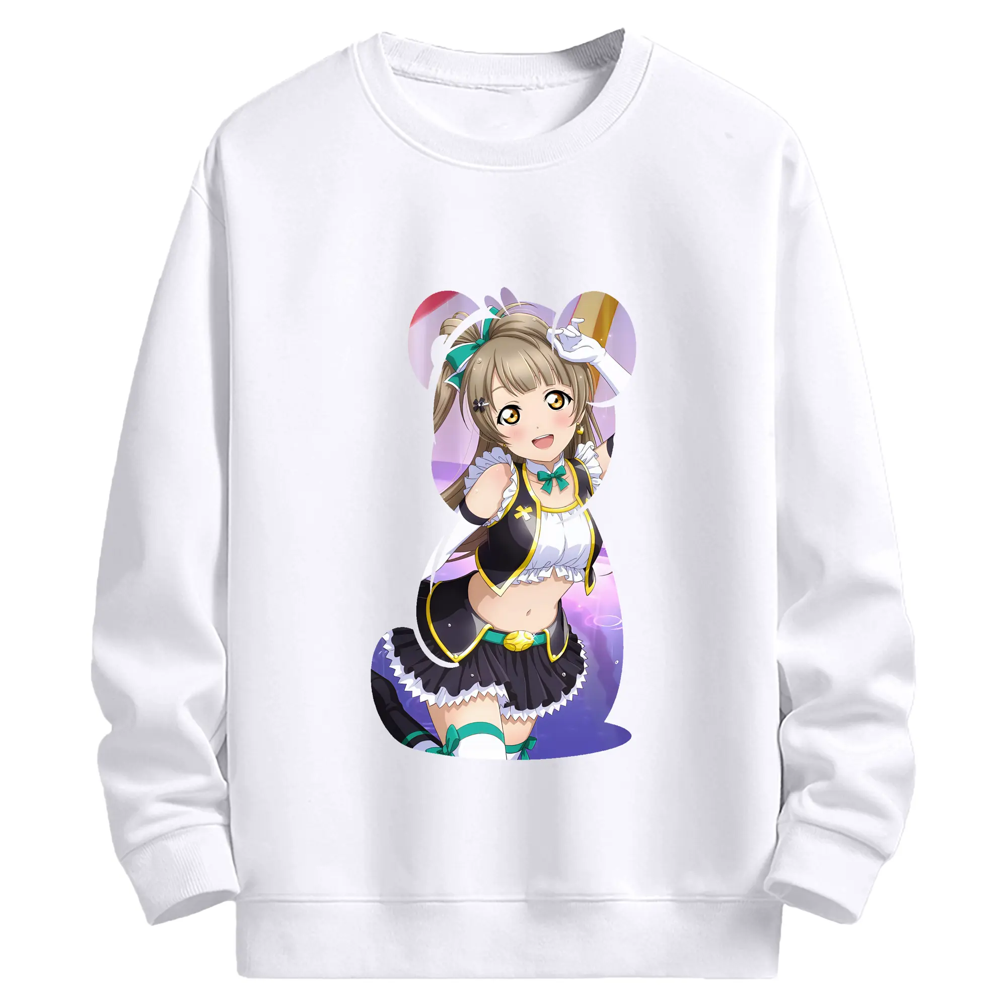 Love Live! グッズ,南ことり - 高品質 クルーネック スウェット ・ コットン59％ ポリエステル41％ ・ ユニセックス 長袖 トレーナー ・ カジュアル デイリー スポーツ 散歩用