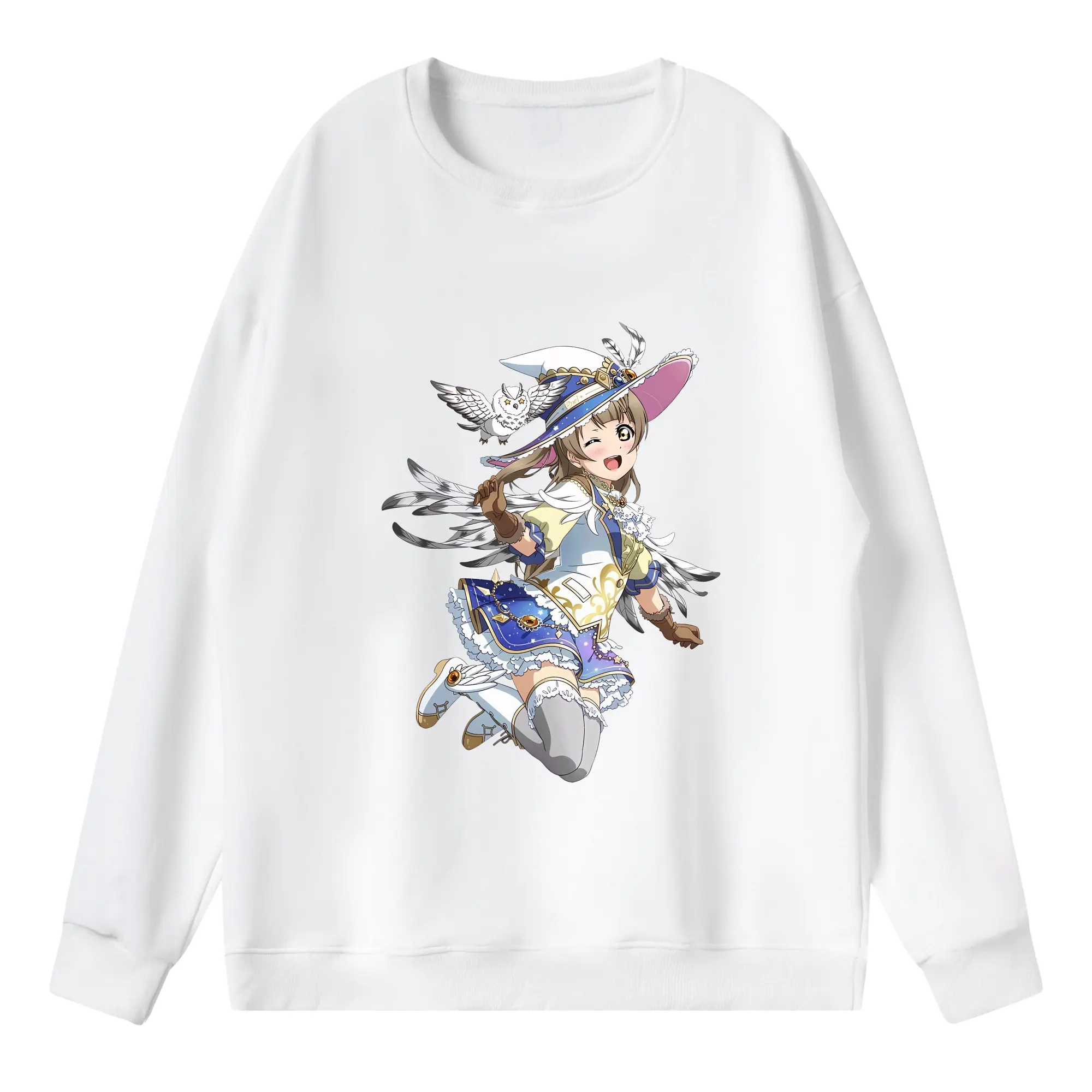 Love Live! グッズ,南ことり - 薄手 クルーネック スウェット 裏毛260g · ポリエステル 春秋向け カジュアル 男女兼用 · トレーナー デイリー スポーツ 散歩に最適