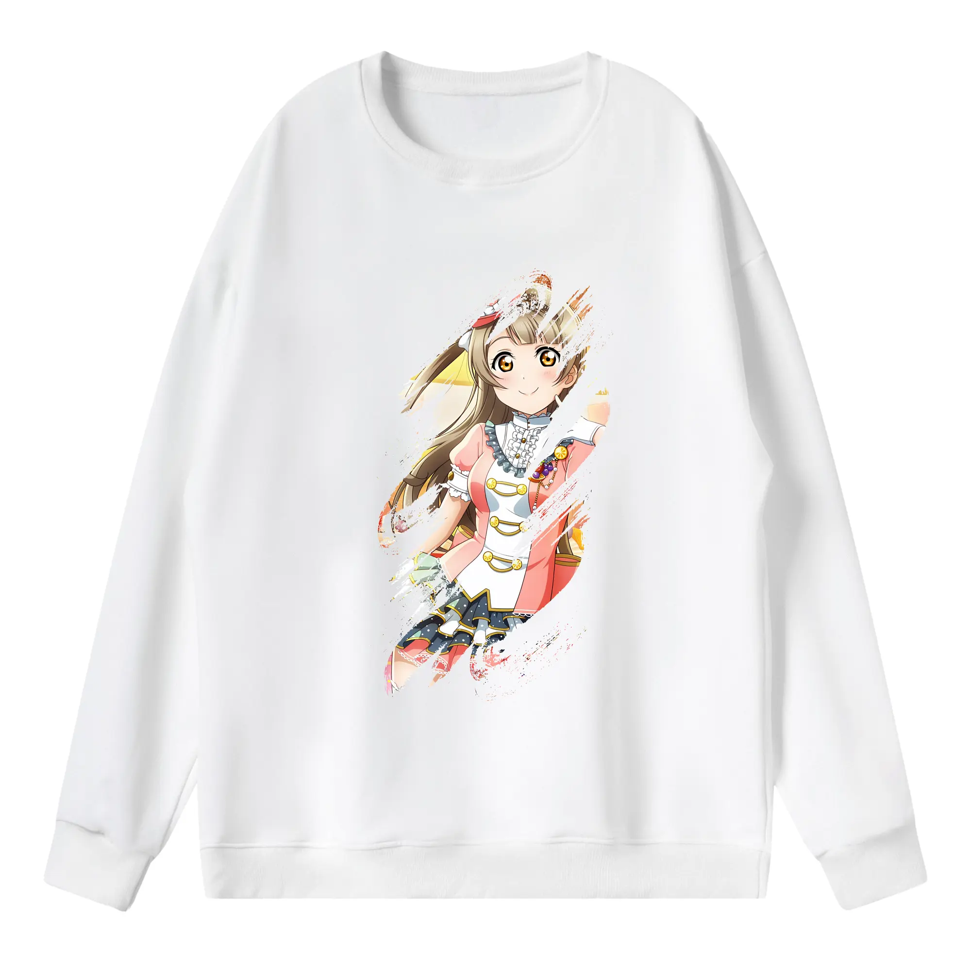 Love Live! グッズ,南ことり - 薄手 クルーネック スウェット 裏毛260g · ポリエステル 春秋向け カジュアル 男女兼用 · トレーナー デイリー スポーツ 散歩に最適