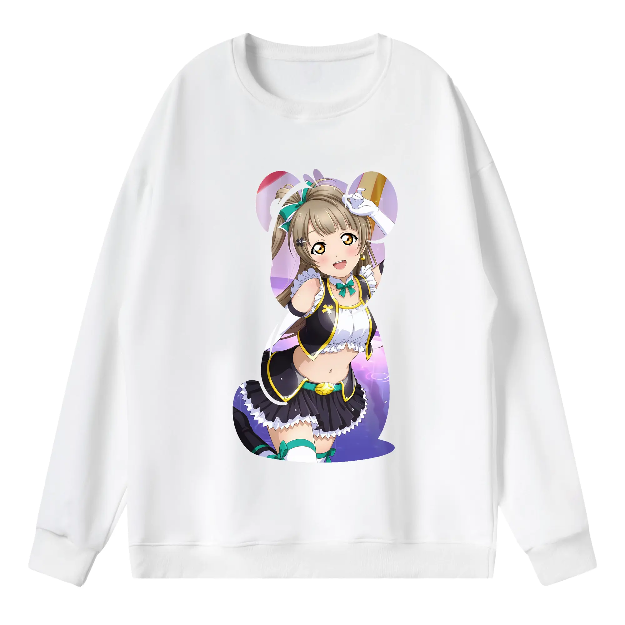 Love Live! グッズ,南ことり - 薄手 クルーネック スウェット 裏毛260g · ポリエステル 春秋向け カジュアル 男女兼用 · トレーナー デイリー スポーツ 散歩に最適