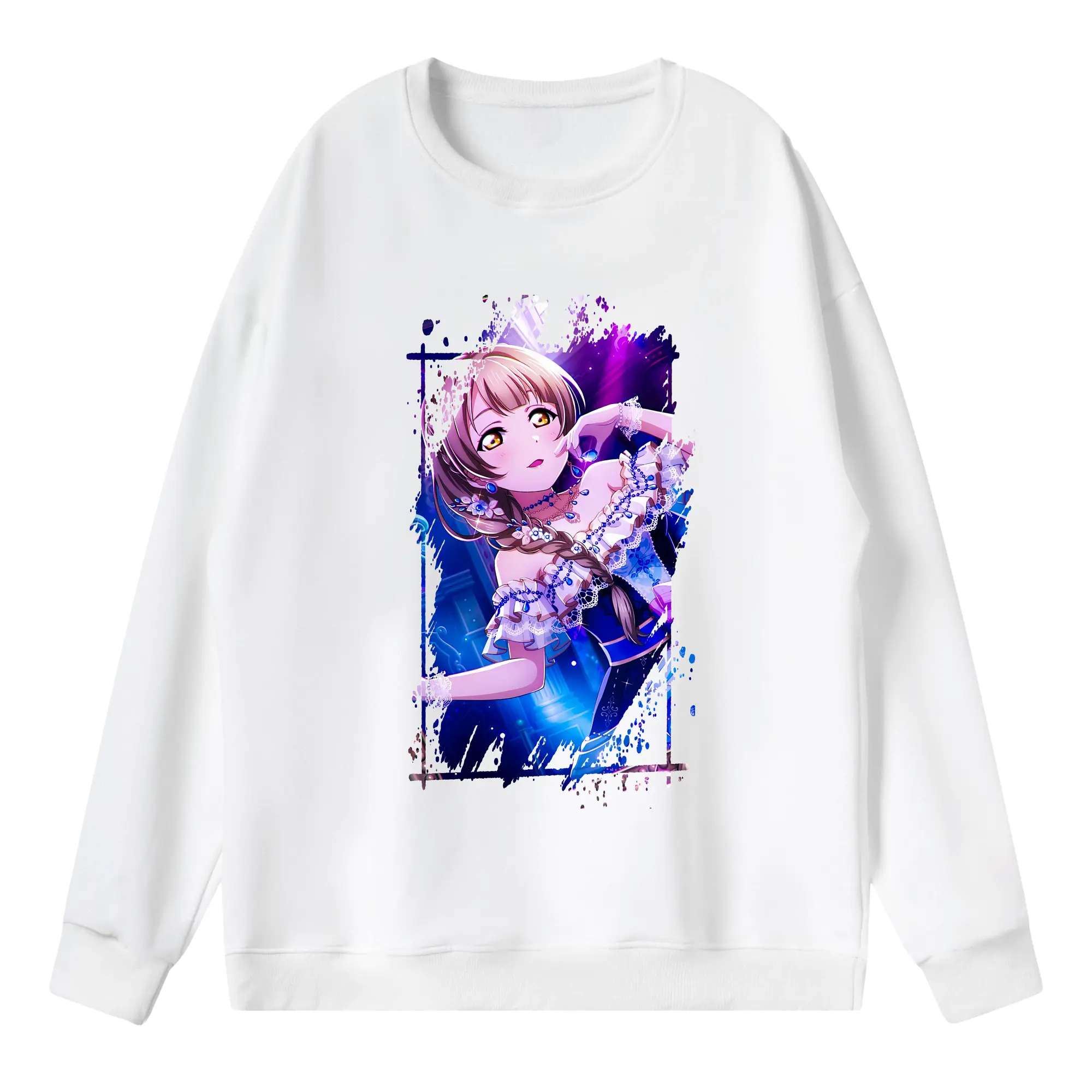 Love Live! グッズ,南ことり - 薄手 クルーネック スウェット 裏毛260g · ポリエステル 春秋向け カジュアル 男女兼用 · トレーナー デイリー スポーツ 散歩に最適