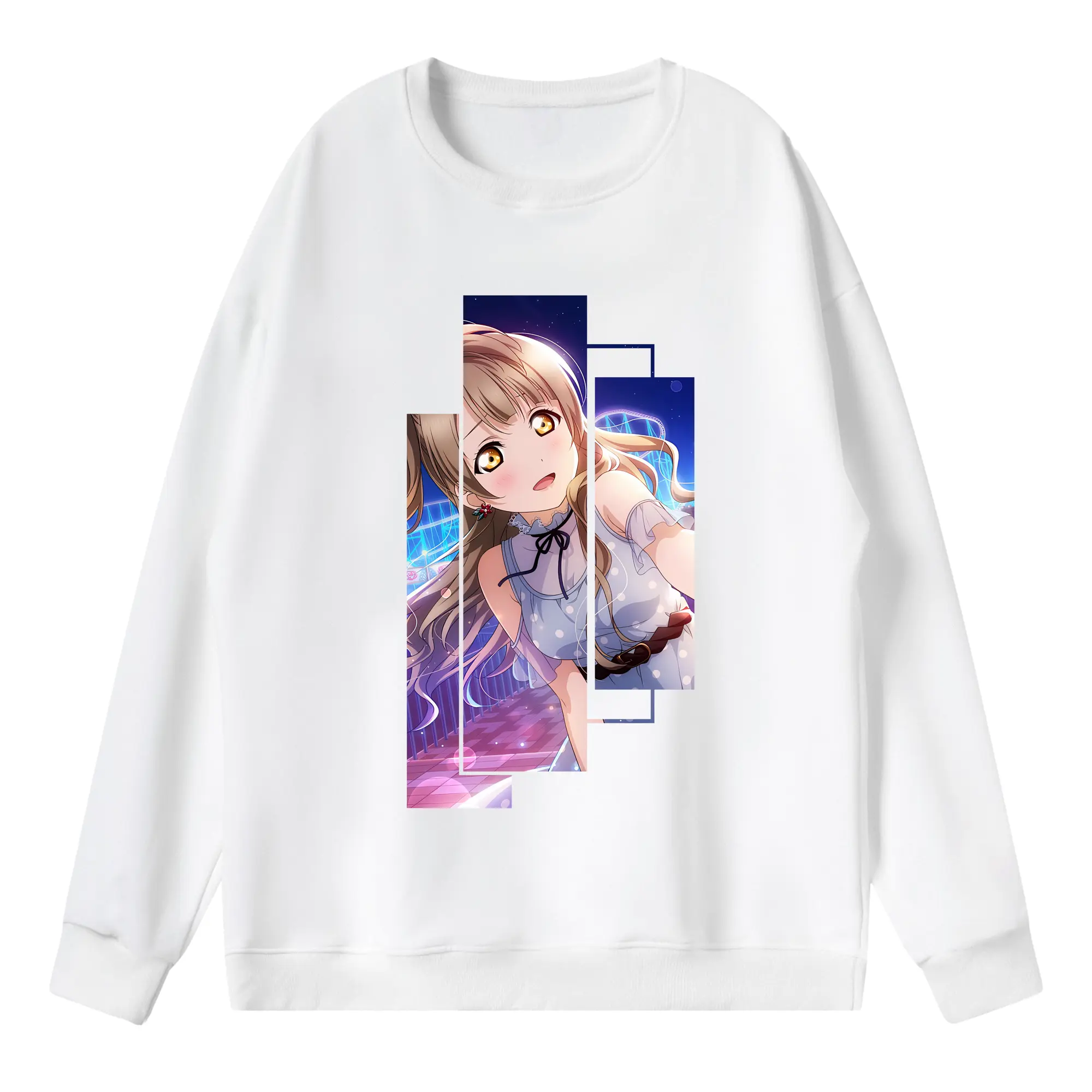 Love Live! グッズ,南ことり - 薄手 クルーネック スウェット 裏毛260g · ポリエステル 春秋向け カジュアル 男女兼用 · トレーナー デイリー スポーツ 散歩に最適