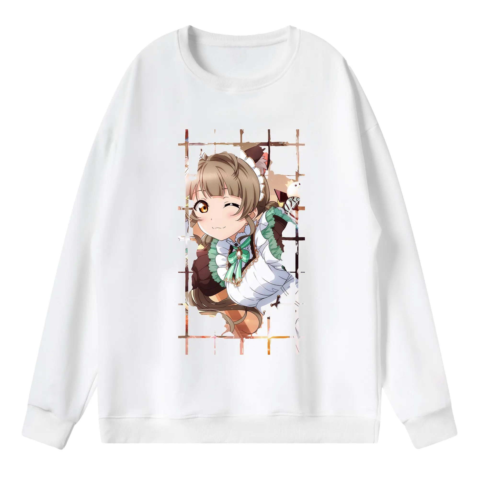 Love Live! グッズ,南ことり - 薄手 クルーネック スウェット 裏毛260g · ポリエステル 春秋向け カジュアル 男女兼用 · トレーナー デイリー スポーツ 散歩に最適