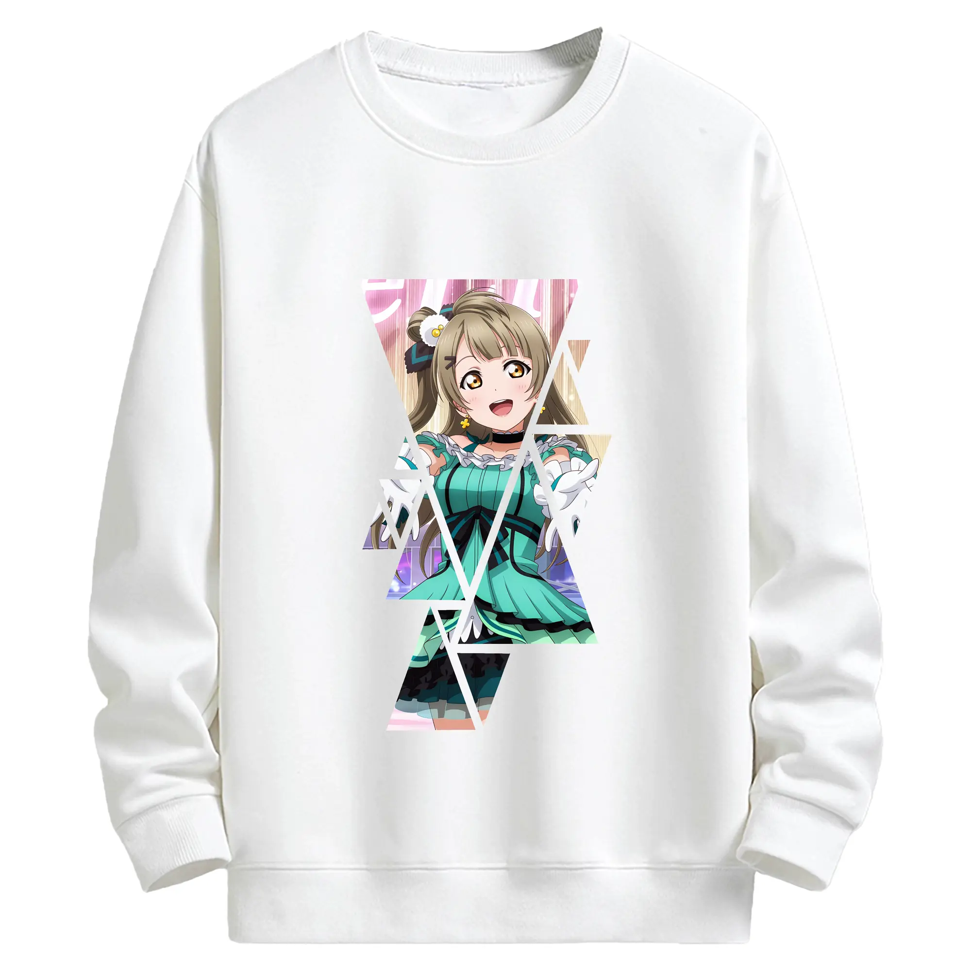 Love Live! グッズ,南ことり - キッズ クルーネックスウェットシャツ ・ フロントプリント ・ 綿80％ ポリエステル20％ ・ 快適 通学 スポーツ 日常使い お散歩用