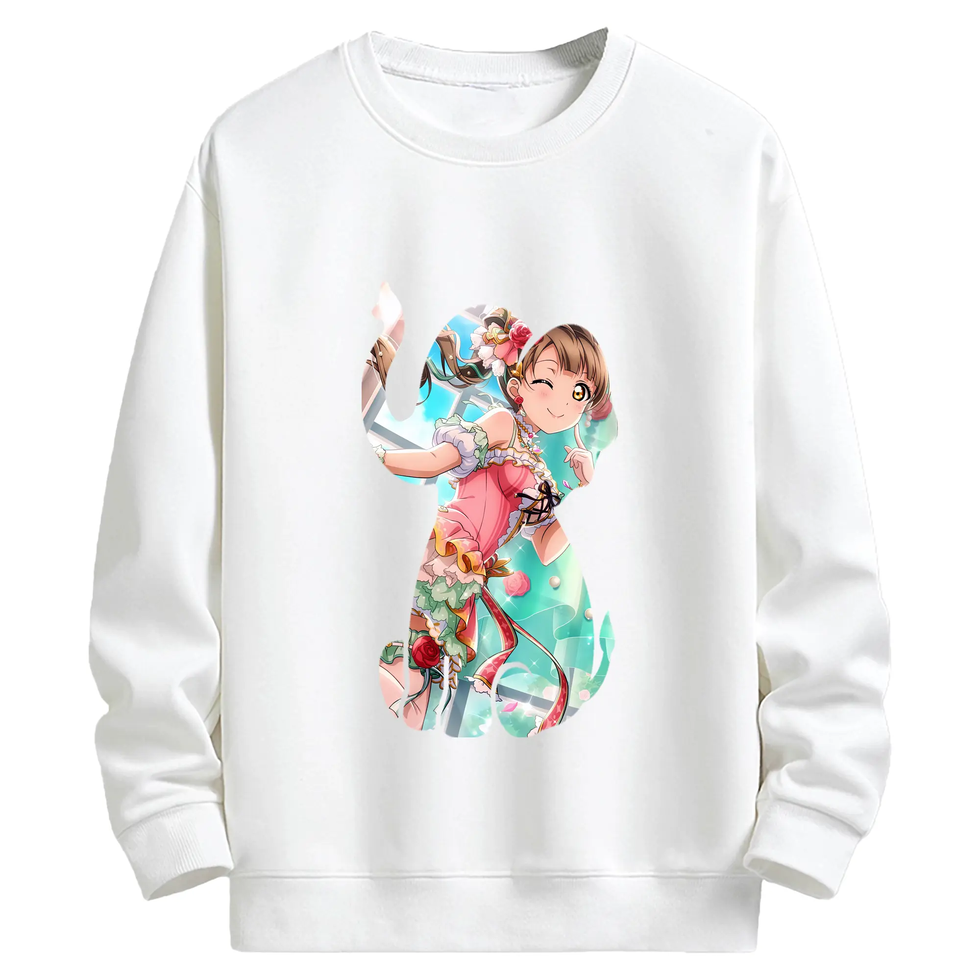 Love Live! グッズ,南ことり - キッズ クルーネックスウェットシャツ ・ フロントプリント ・ 綿80％ ポリエステル20％ ・ 快適 通学 スポーツ 日常使い お散歩用