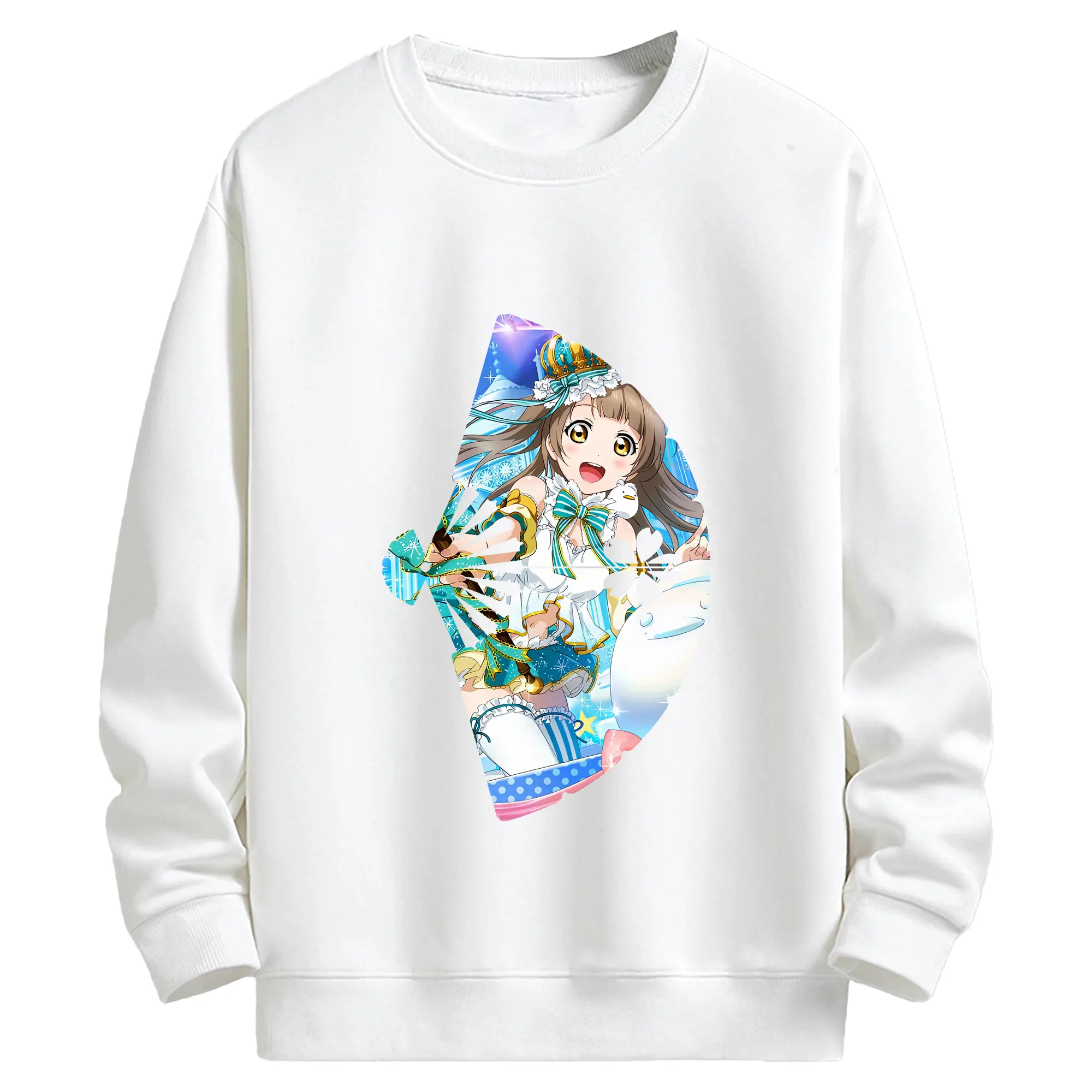 Love Live! グッズ,南ことり - キッズ クルーネックスウェットシャツ ・ フロントプリント ・ 綿80％ ポリエステル20％ ・ 快適 通学 スポーツ 日常使い お散歩用