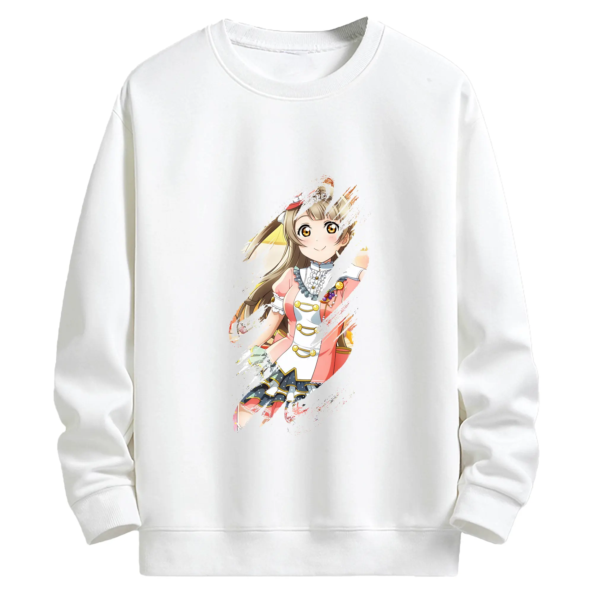 Love Live! グッズ,南ことり - キッズ クルーネックスウェットシャツ ・ フロントプリント ・ 綿80％ ポリエステル20％ ・ 快適 通学 スポーツ 日常使い お散歩用