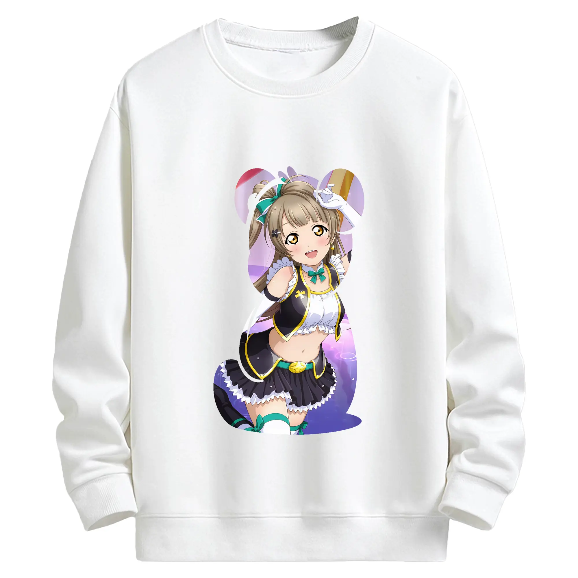 Love Live! グッズ,南ことり - キッズ クルーネックスウェットシャツ ・ フロントプリント ・ 綿80％ ポリエステル20％ ・ 快適 通学 スポーツ 日常使い お散歩用