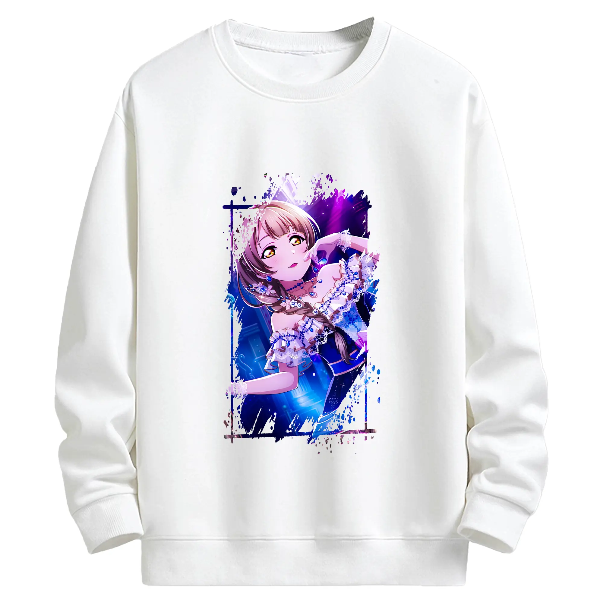 Love Live! グッズ,南ことり - キッズ クルーネックスウェットシャツ ・ フロントプリント ・ 綿80％ ポリエステル20％ ・ 快適 通学 スポーツ 日常使い お散歩用