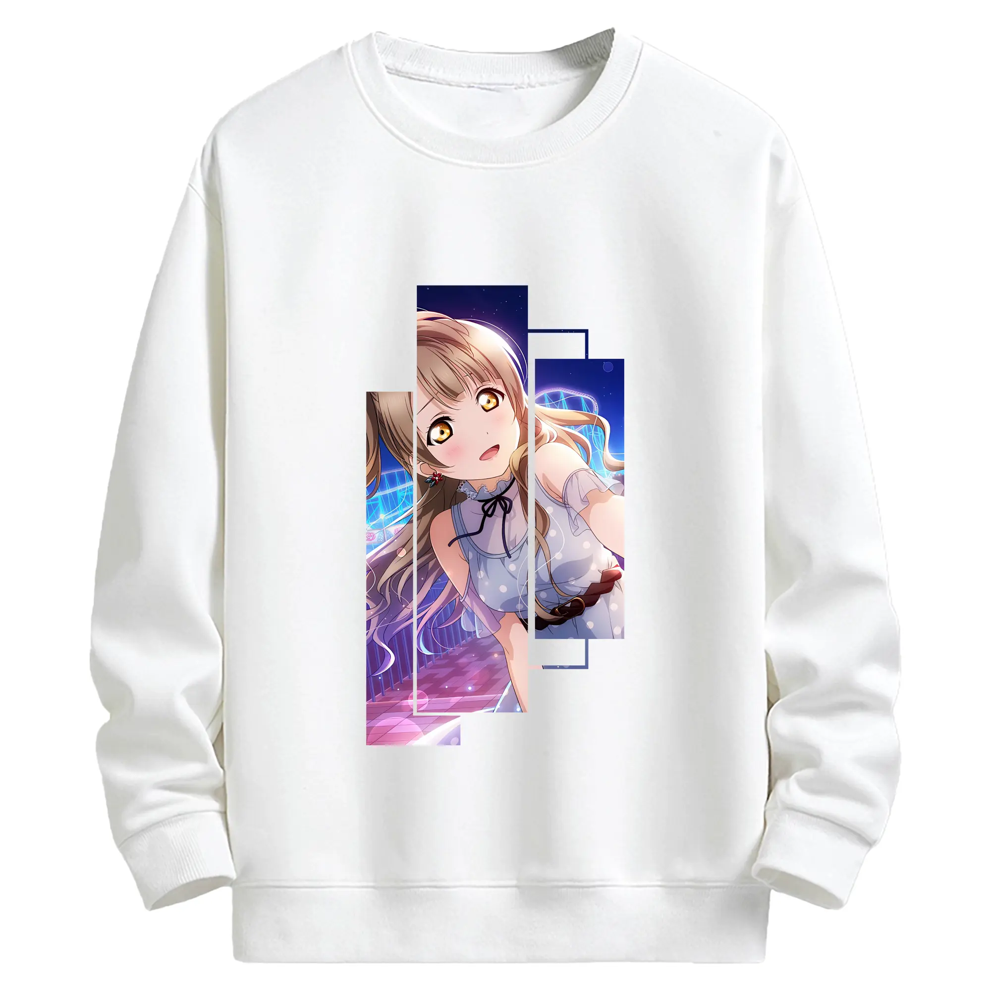 Love Live! グッズ,南ことり - キッズ クルーネックスウェットシャツ ・ フロントプリント ・ 綿80％ ポリエステル20％ ・ 快適 通学 スポーツ 日常使い お散歩用