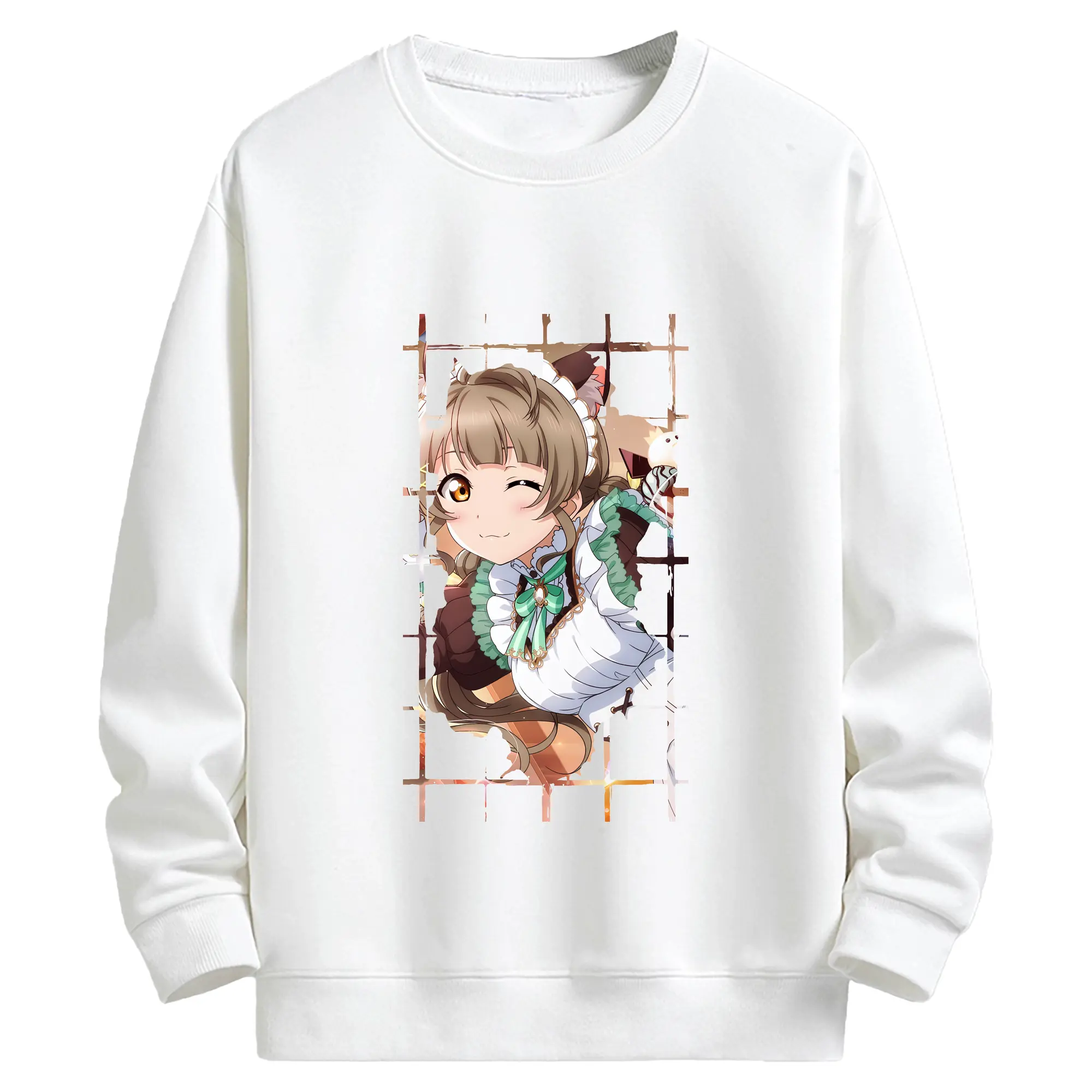 Love Live! グッズ,南ことり - キッズ クルーネックスウェットシャツ ・ フロントプリント ・ 綿80％ ポリエステル20％ ・ 快適 通学 スポーツ 日常使い お散歩用