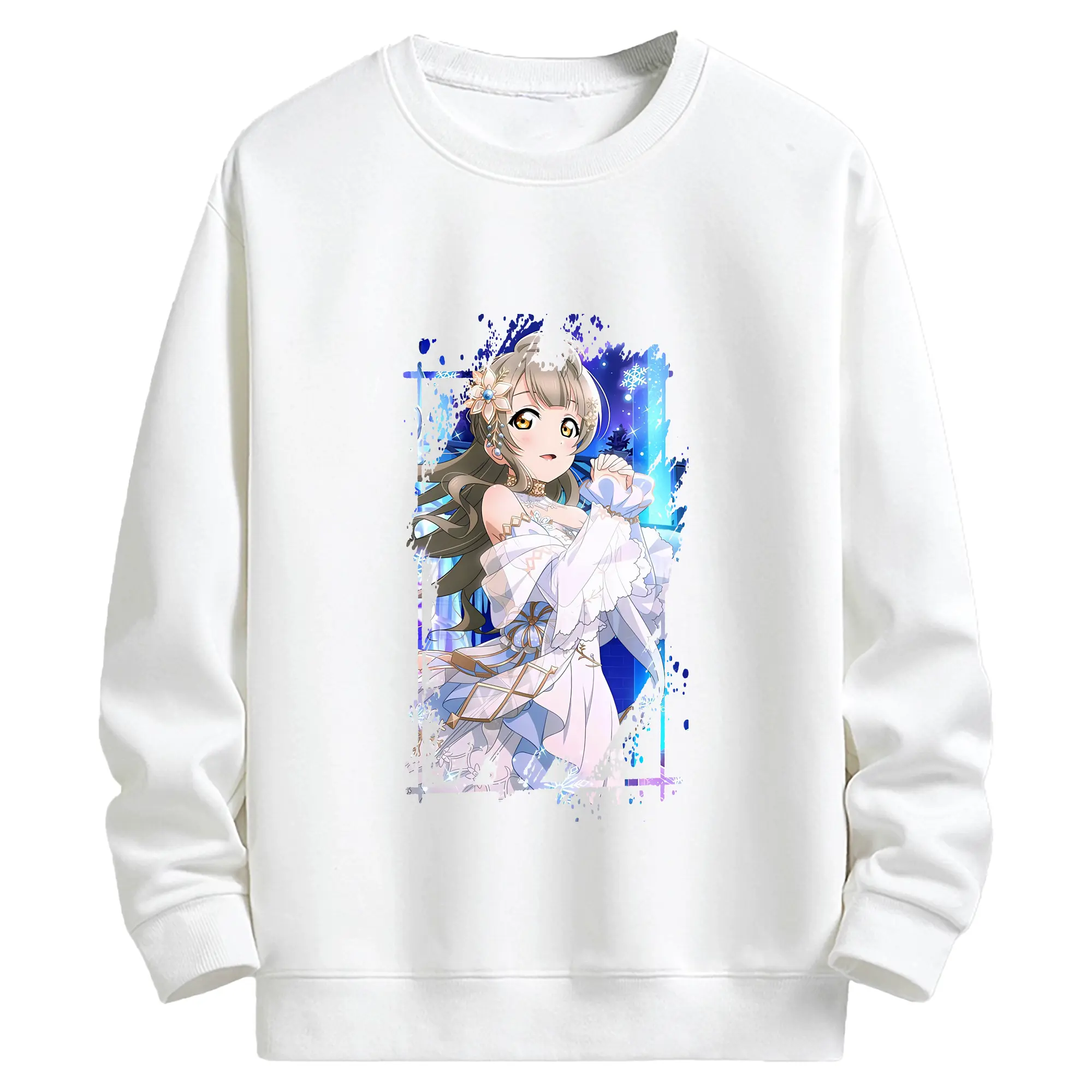 Love Live! グッズ,南ことり - キッズ クルーネックスウェットシャツ ・ フロントプリント ・ 綿80％ ポリエステル20％ ・ 快適 通学 スポーツ 日常使い お散歩用