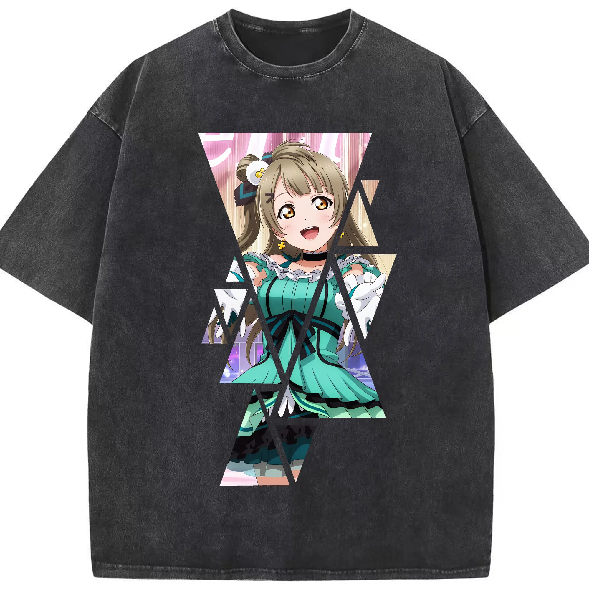 Love Live! グッズ,南ことり - 綿100％ ヴィンテージ風 半袖Tシャツ ・ フロントプリント ・ 柔らか肌触り ・ 通気性 快適 ・ スポーツ カジュアル 外出用