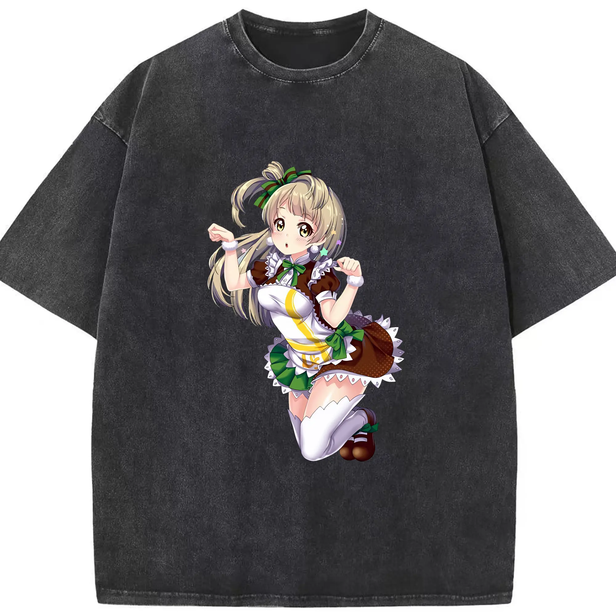 Love Live! グッズ,南ことり - 綿100％ ヴィンテージ風 半袖Tシャツ ・ フロントプリント ・ 柔らか肌触り ・ 通気性 快適 ・ スポーツ カジュアル 外出用