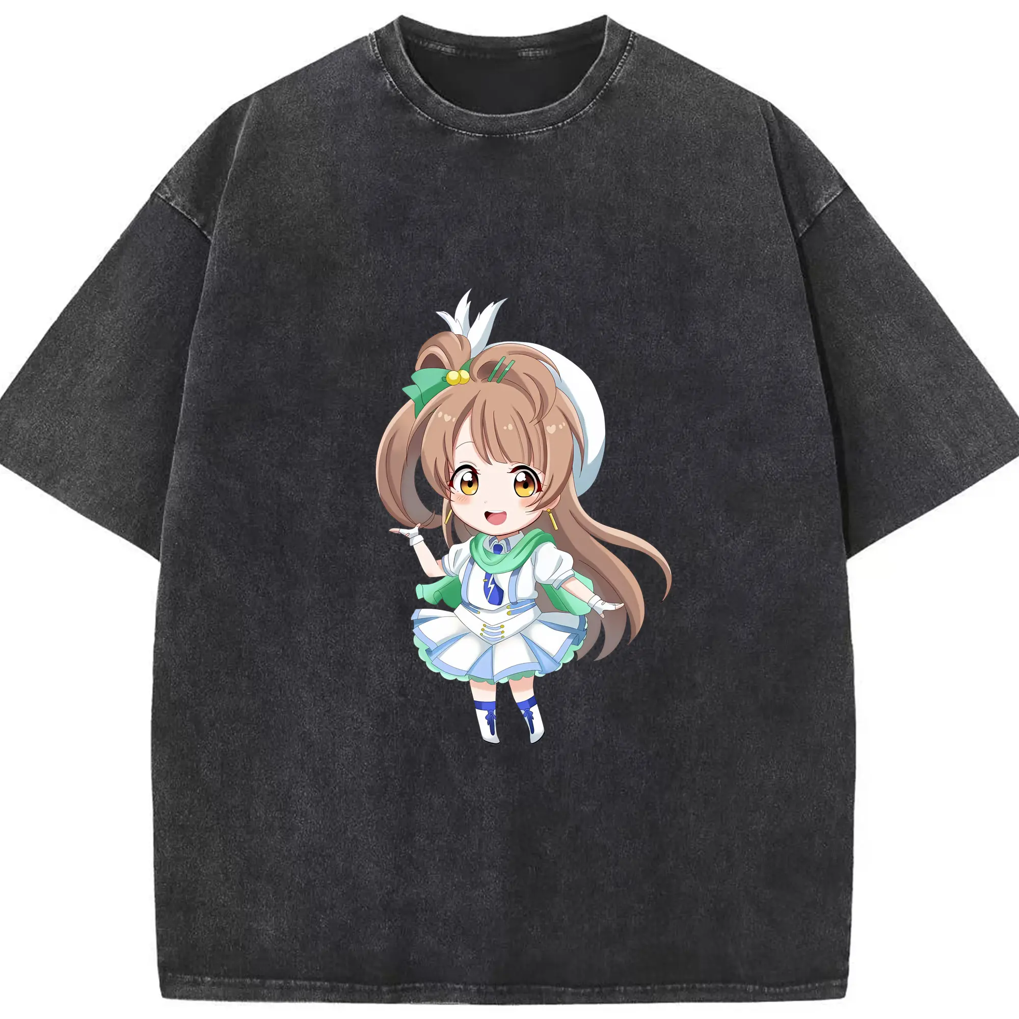 Love Live! グッズ,南ことり - 綿100％ ヴィンテージ風 半袖Tシャツ ・ フロントプリント ・ 柔らか肌触り ・ 通気性 快適 ・ スポーツ カジュアル 外出用