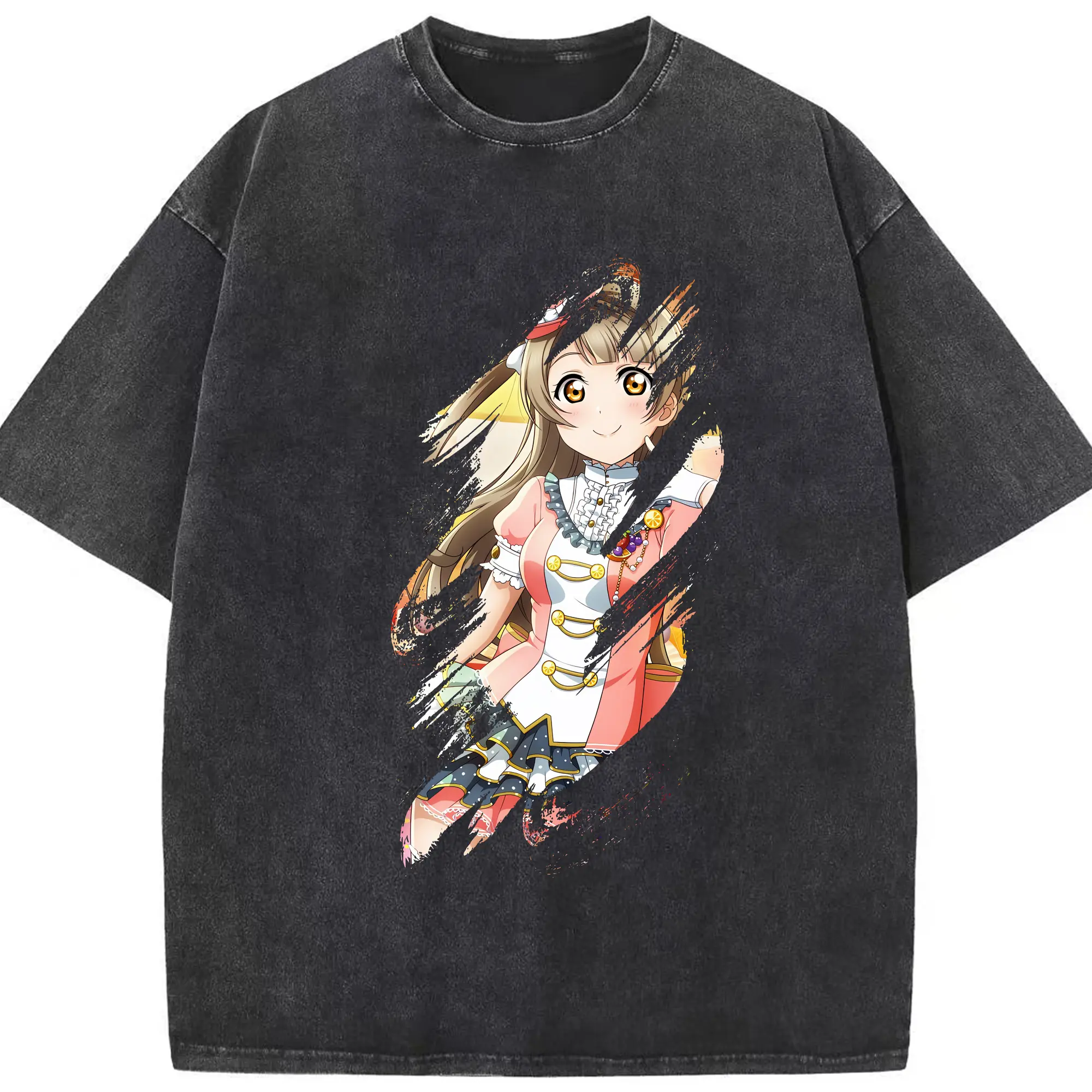 Love Live! グッズ,南ことり - 綿100％ ヴィンテージ風 半袖Tシャツ ・ フロントプリント ・ 柔らか肌触り ・ 通気性 快適 ・ スポーツ カジュアル 外出用