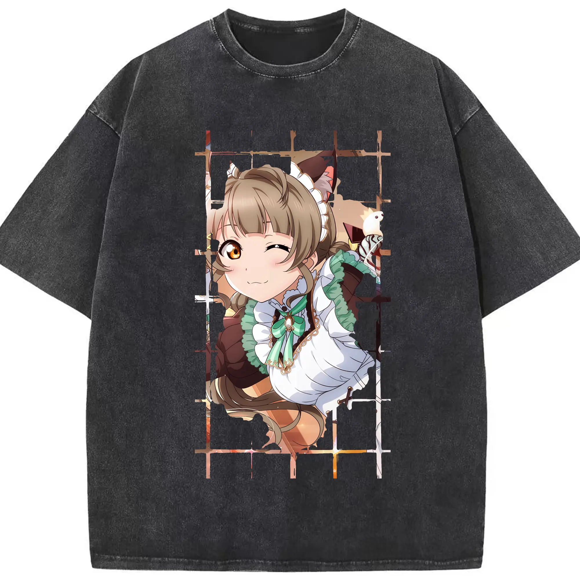 Love Live! グッズ,南ことり - 綿100％ ヴィンテージ風 半袖Tシャツ ・ フロントプリント ・ 柔らか肌触り ・ 通気性 快適 ・ スポーツ カジュアル 外出用
