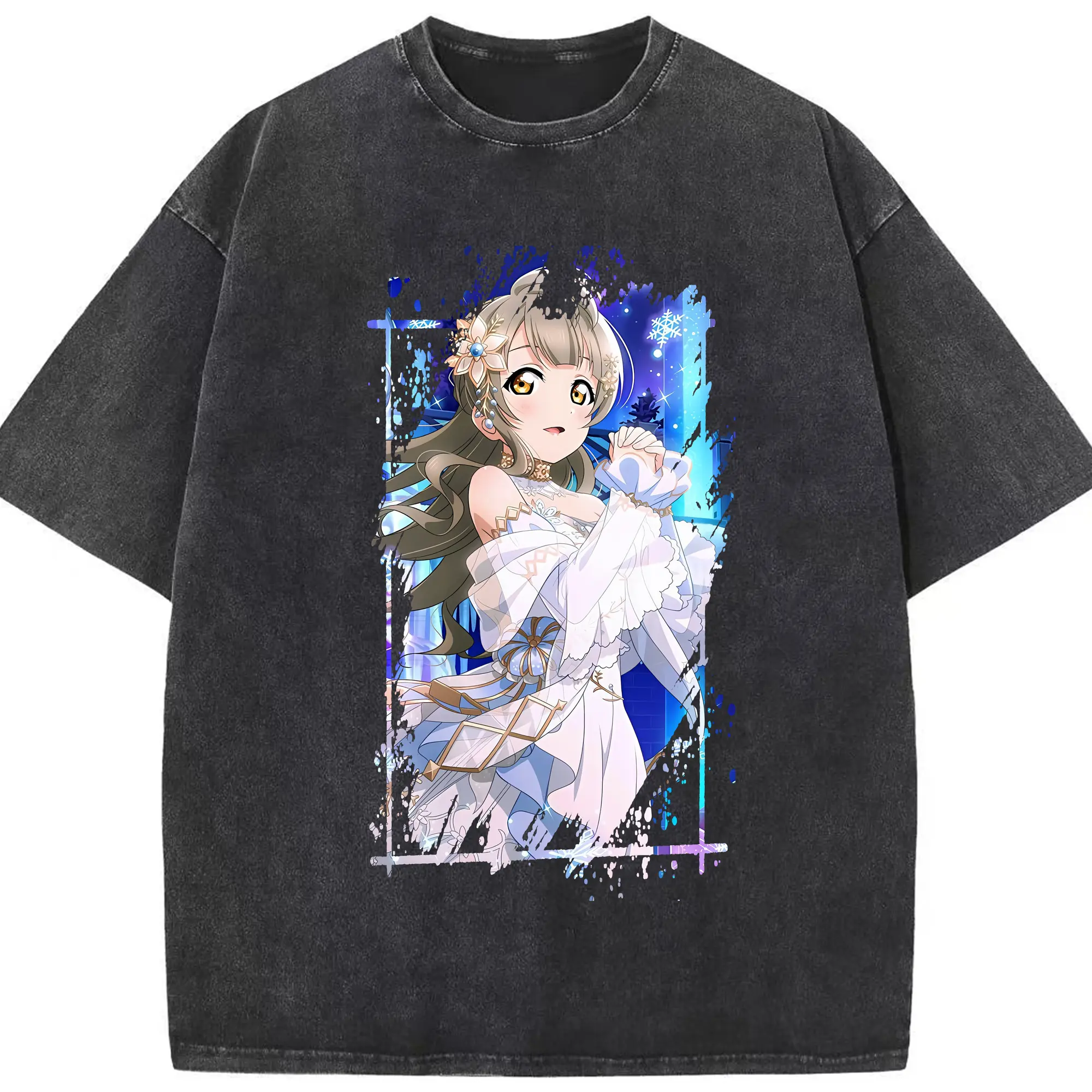Love Live! グッズ,南ことり - 綿100％ ヴィンテージ風 半袖Tシャツ ・ フロントプリント ・ 柔らか肌触り ・ 通気性 快適 ・ スポーツ カジュアル 外出用