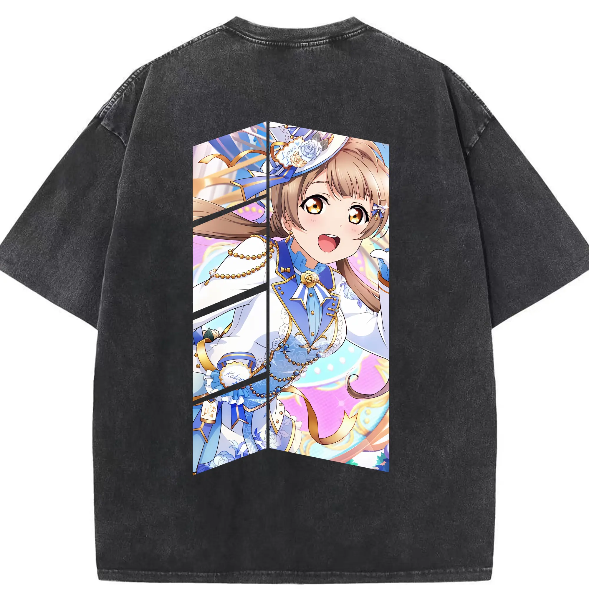 Love Live! グッズ,南ことり - 綿100％ ヴィンテージ風 半袖Tシャツ ・ 背面プリント ・ 柔らか肌触り ・ 通気性 快適 ・ スポーツ カジュアル 外出用